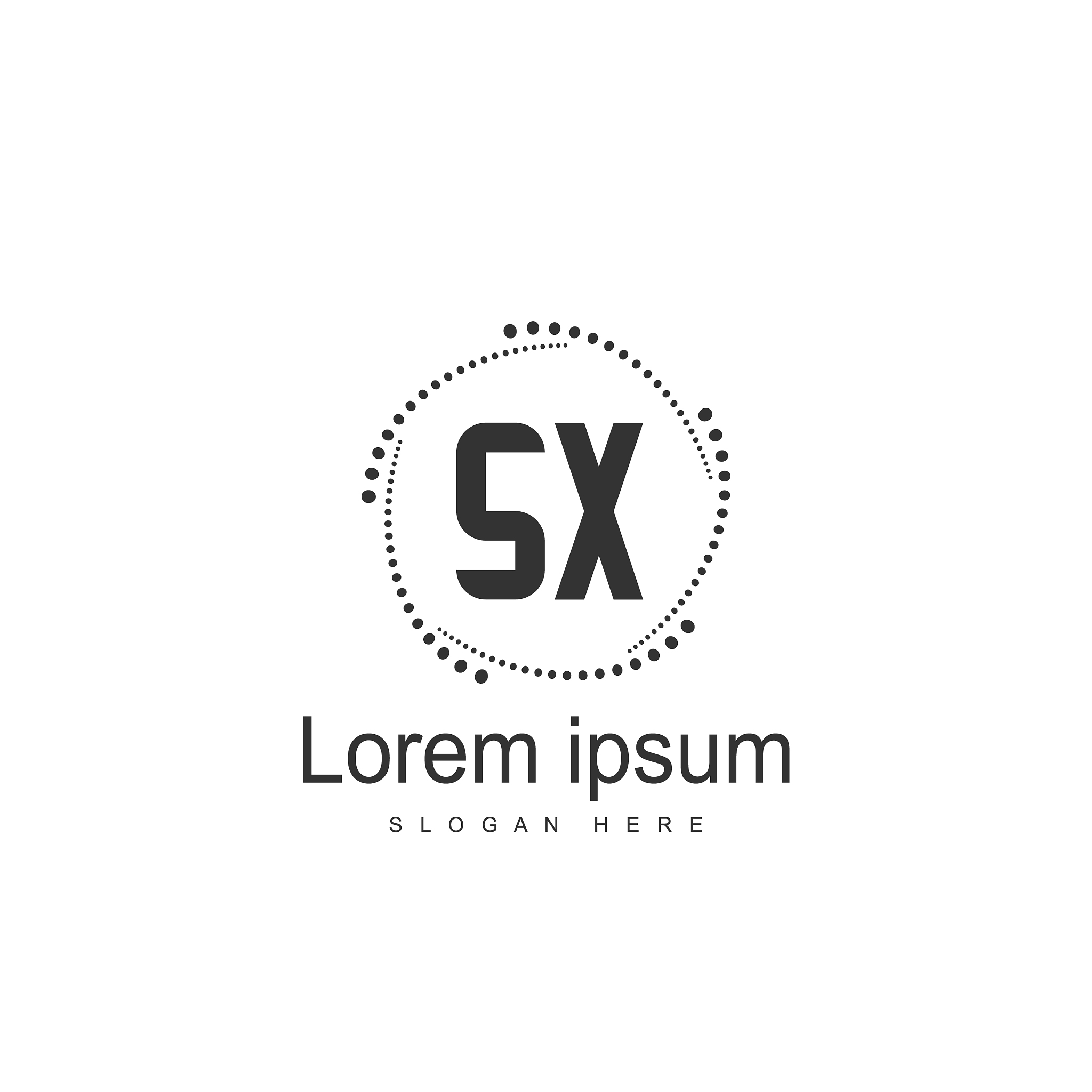 initial letter sx logo template minimalist letter