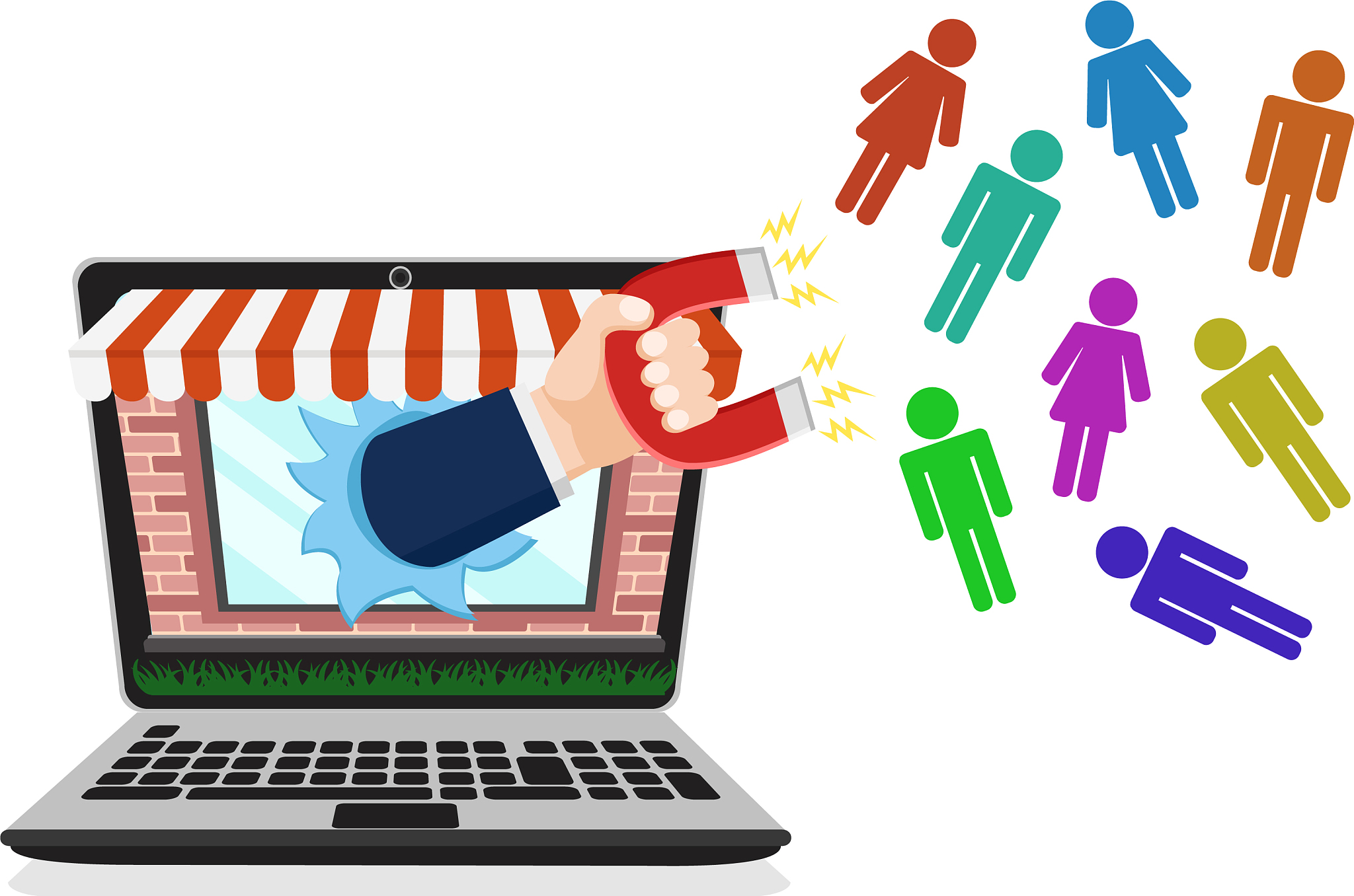 online store attracts customers with a magnet on a