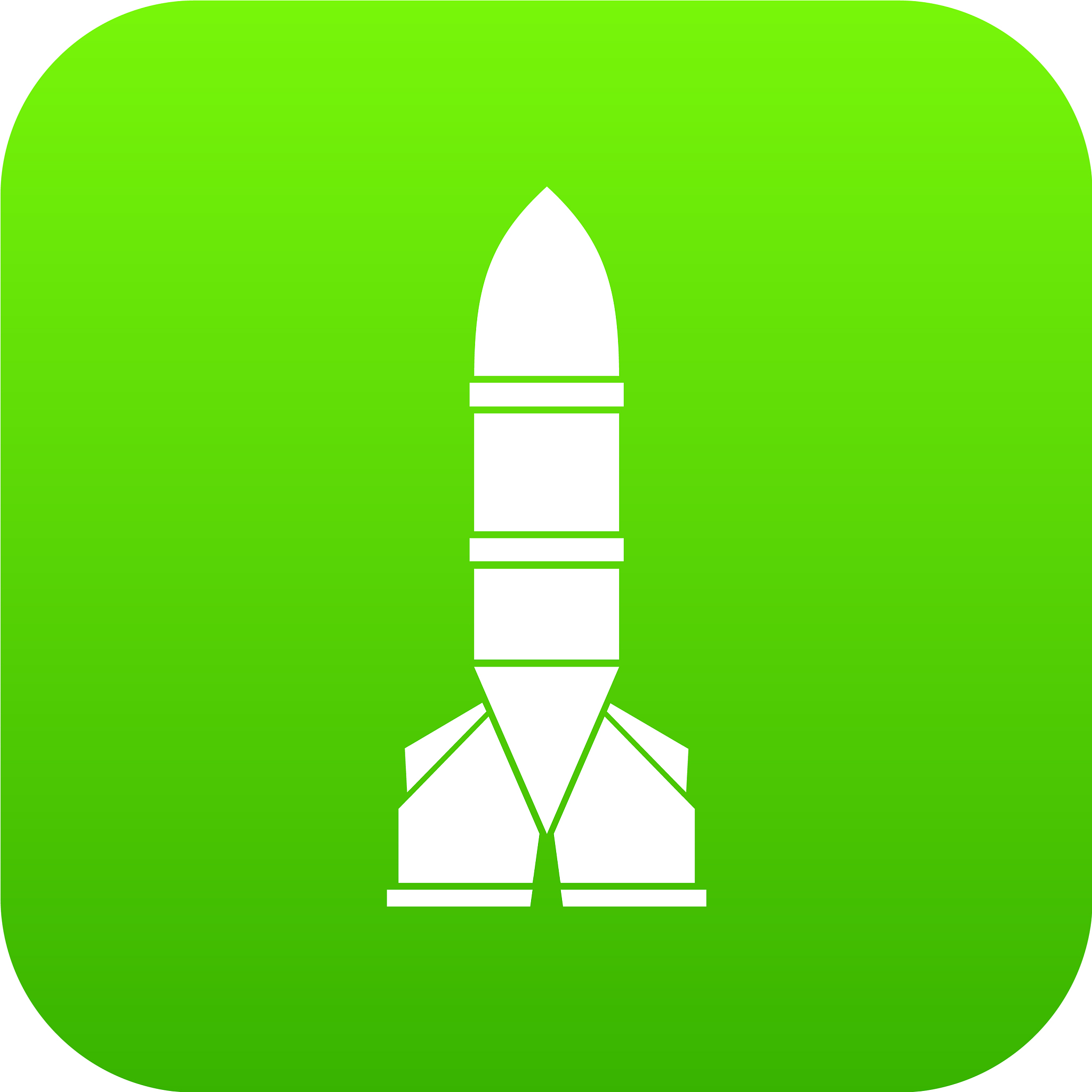 rocket icon digital green