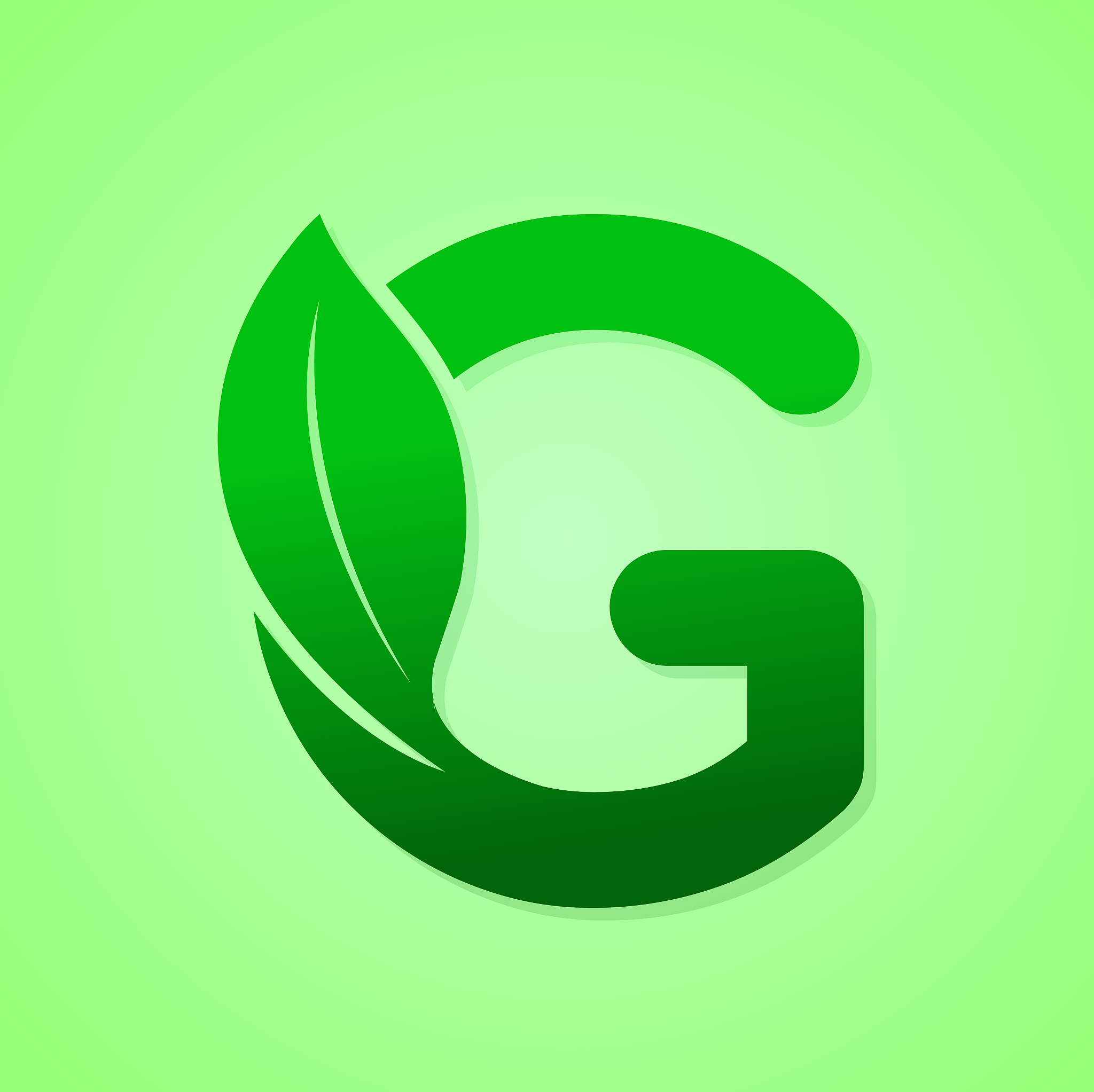 green ecology letter for nature logo vector illustration.