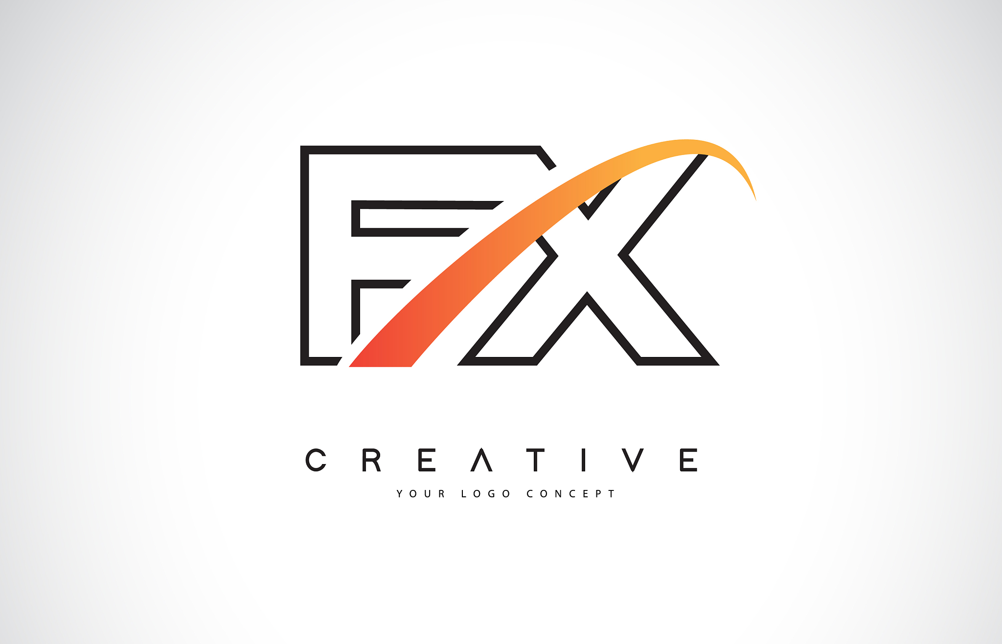 fx f x swoosh letter logo design with modern