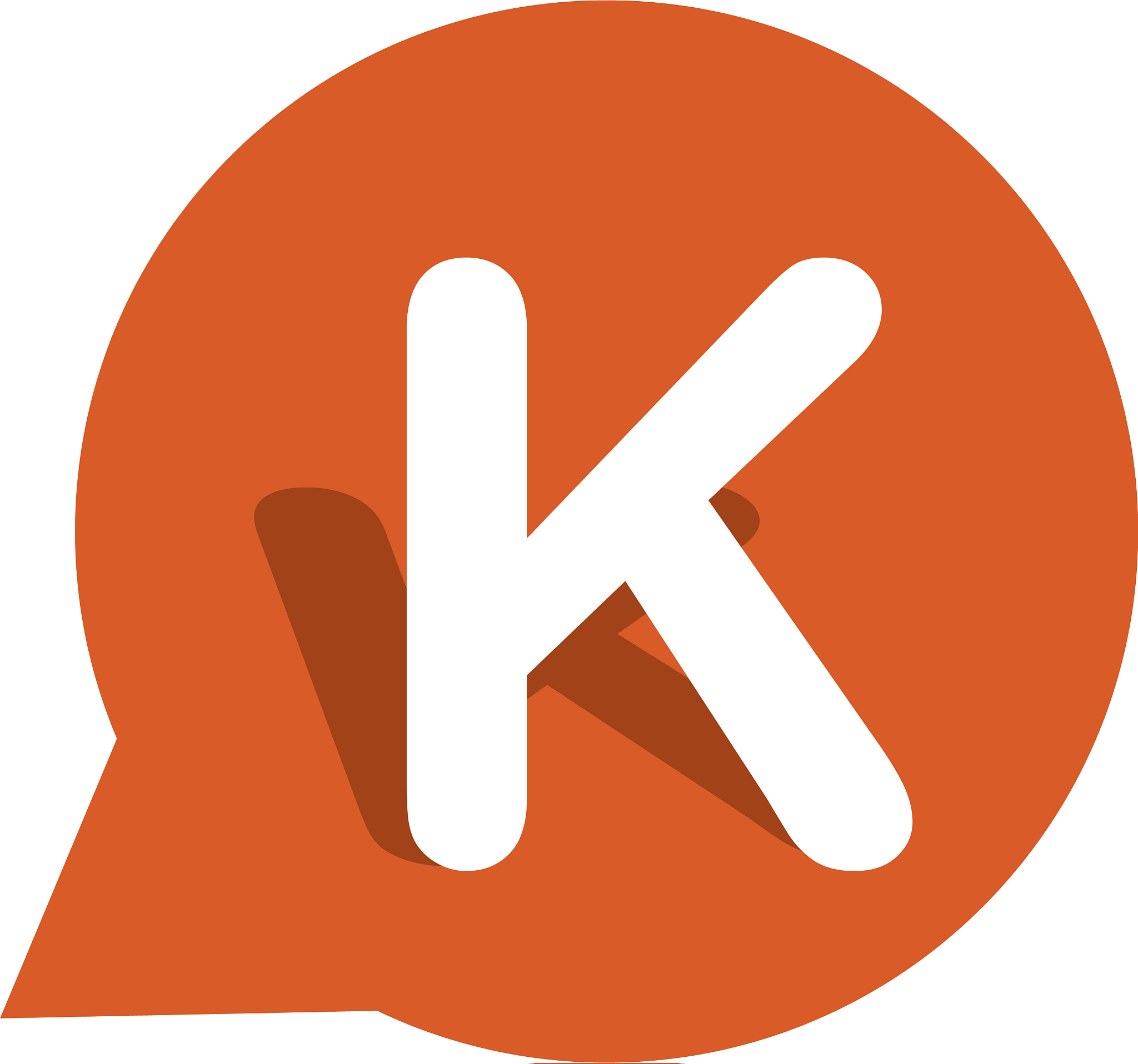 letter k chat talk logo template design