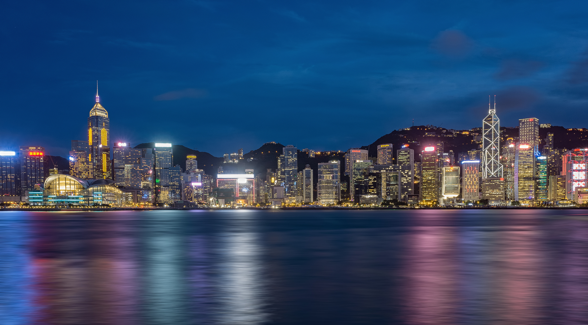 香港维多利亚港夜景风光