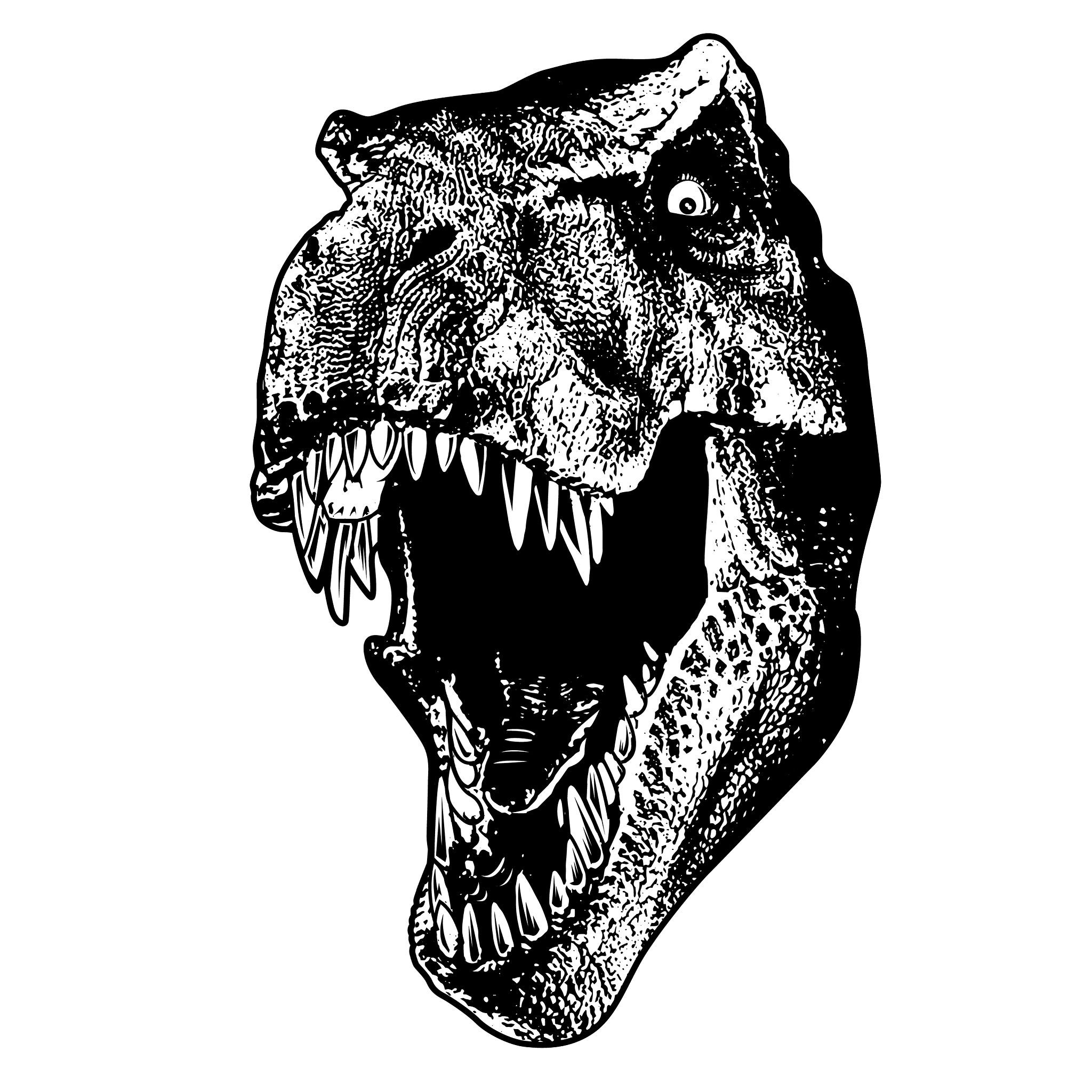 dinosaur trex head drawing angry