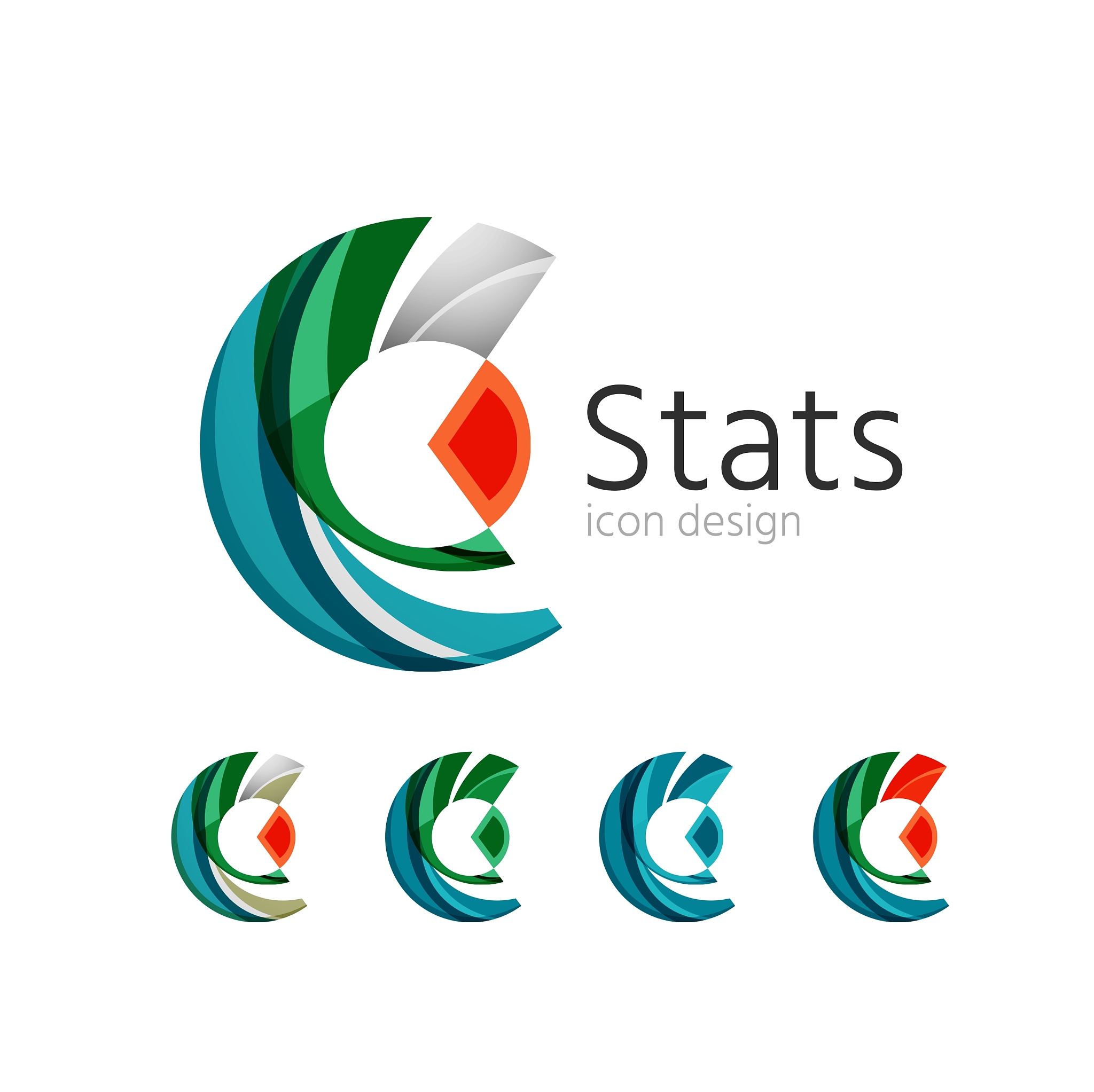 statistics company logo set