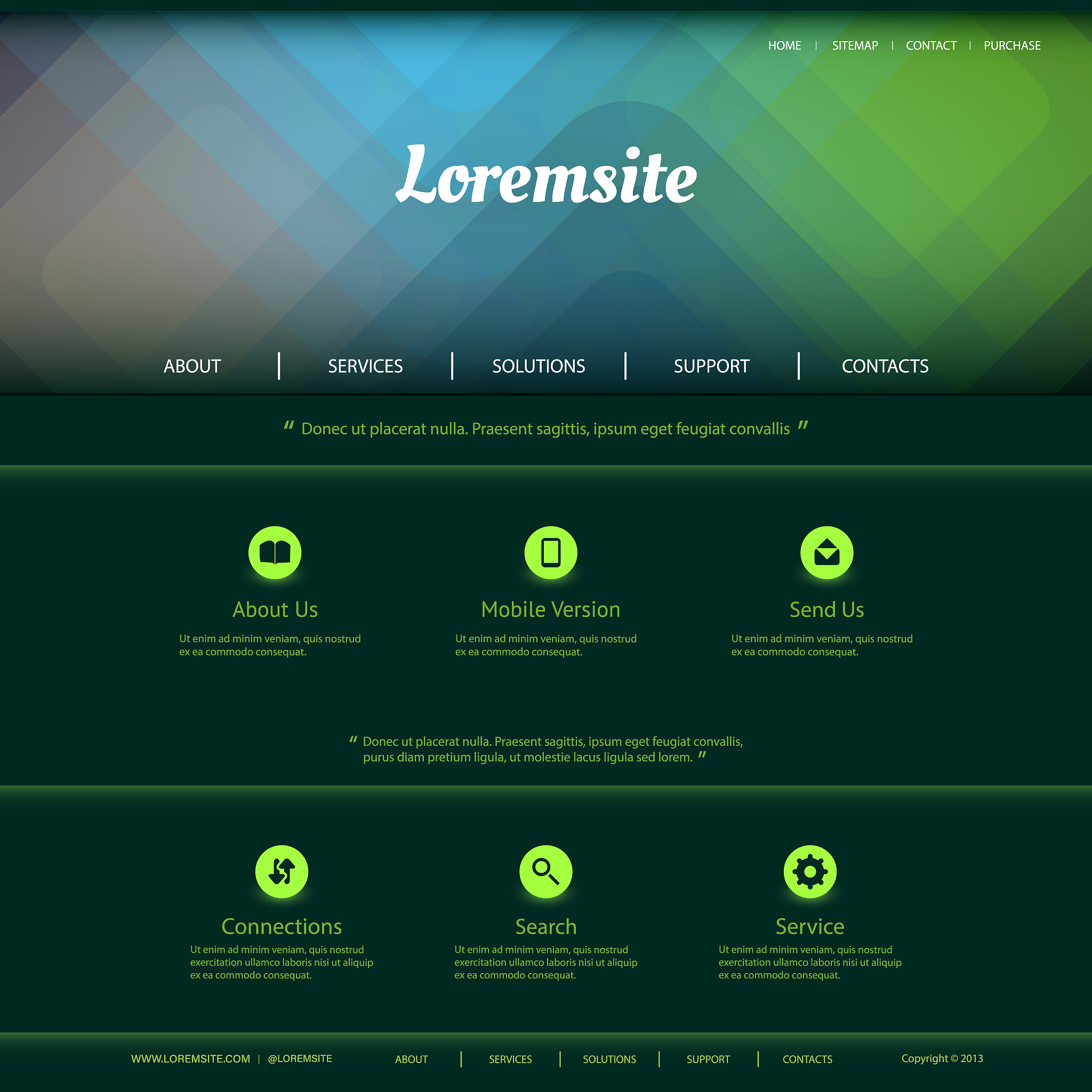one page website template