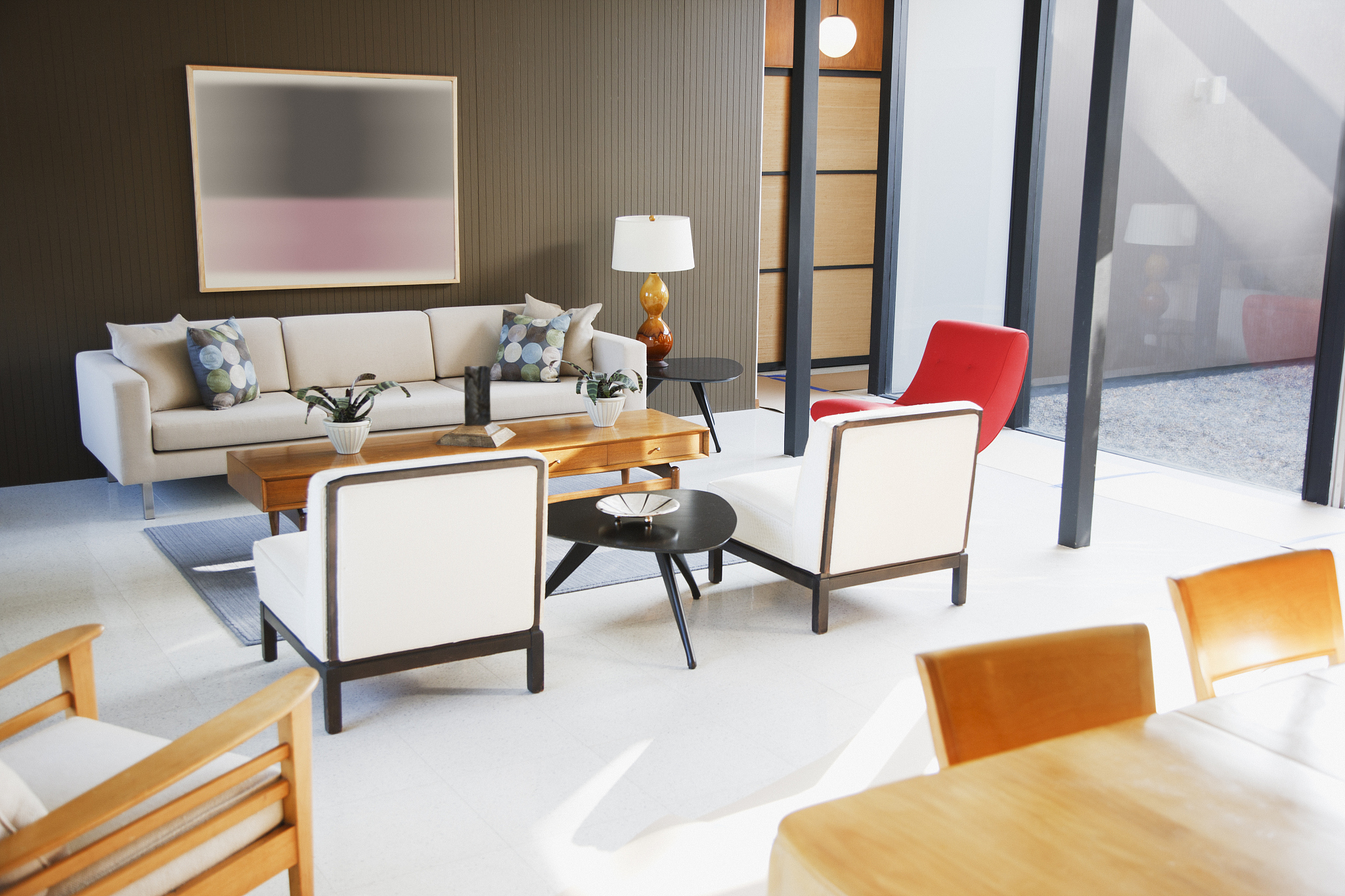coffee table and sofas in modern living room