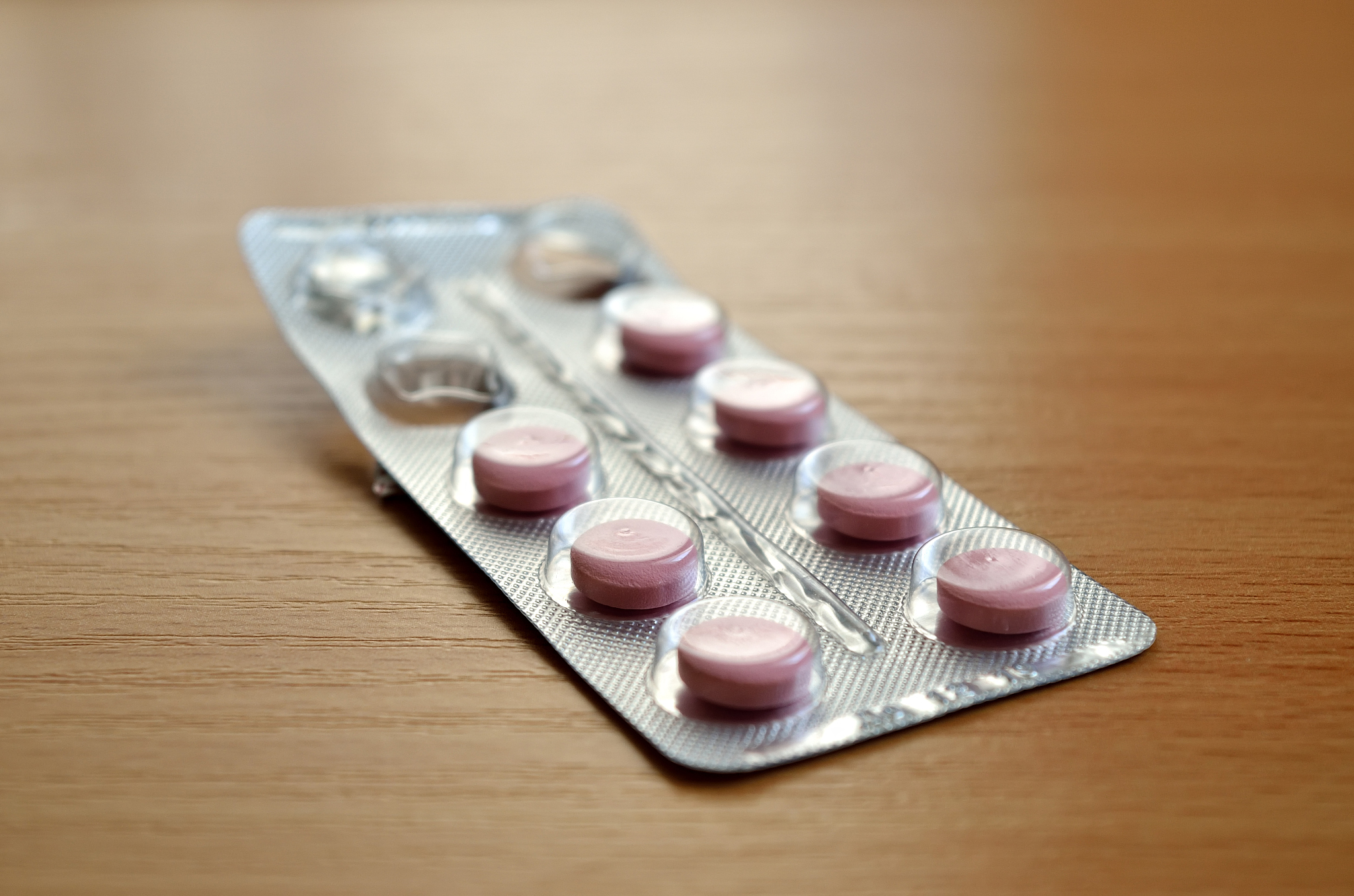 blister with medicaments in tablet form on the table