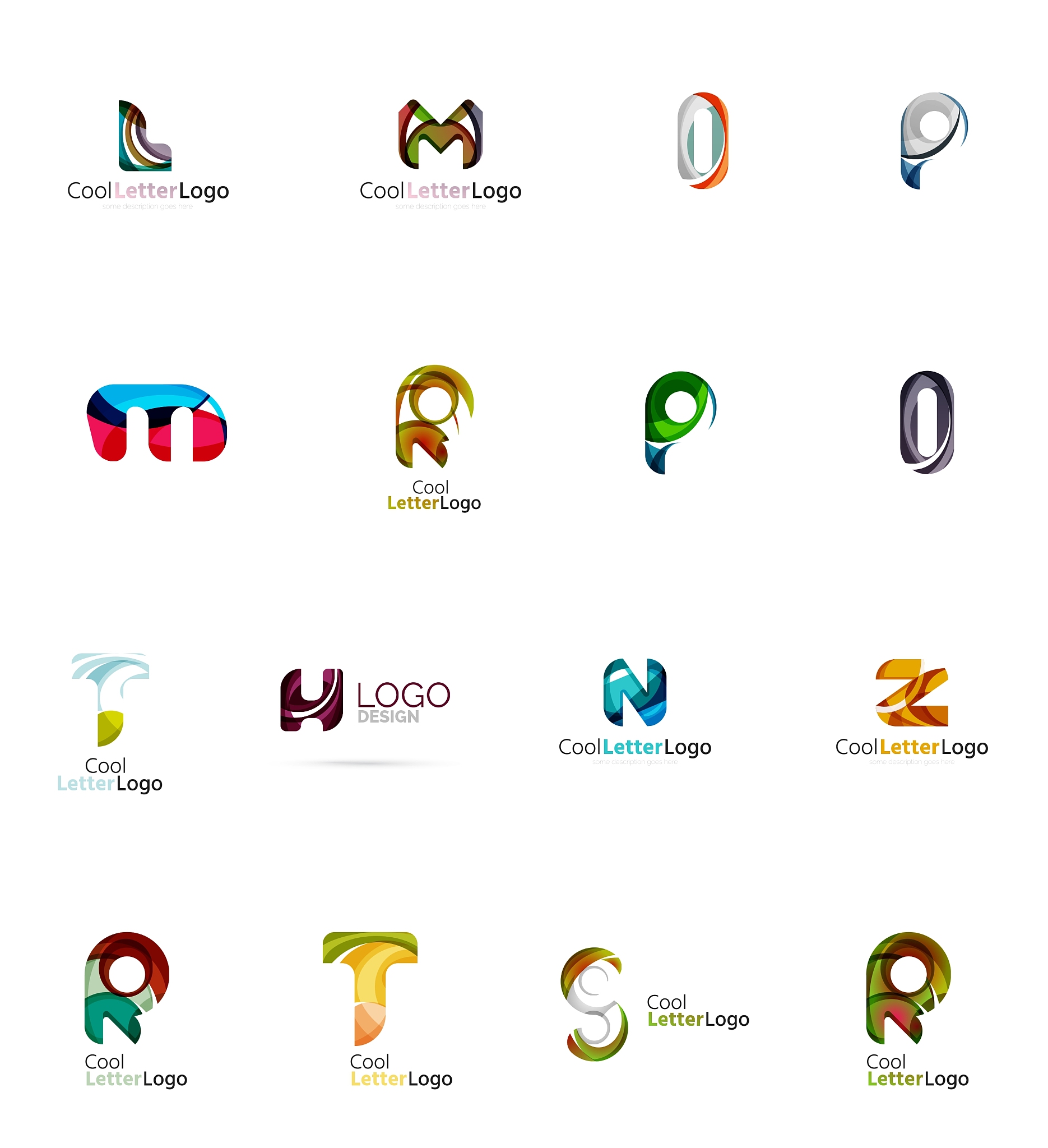set of universal company logo ideas business icon