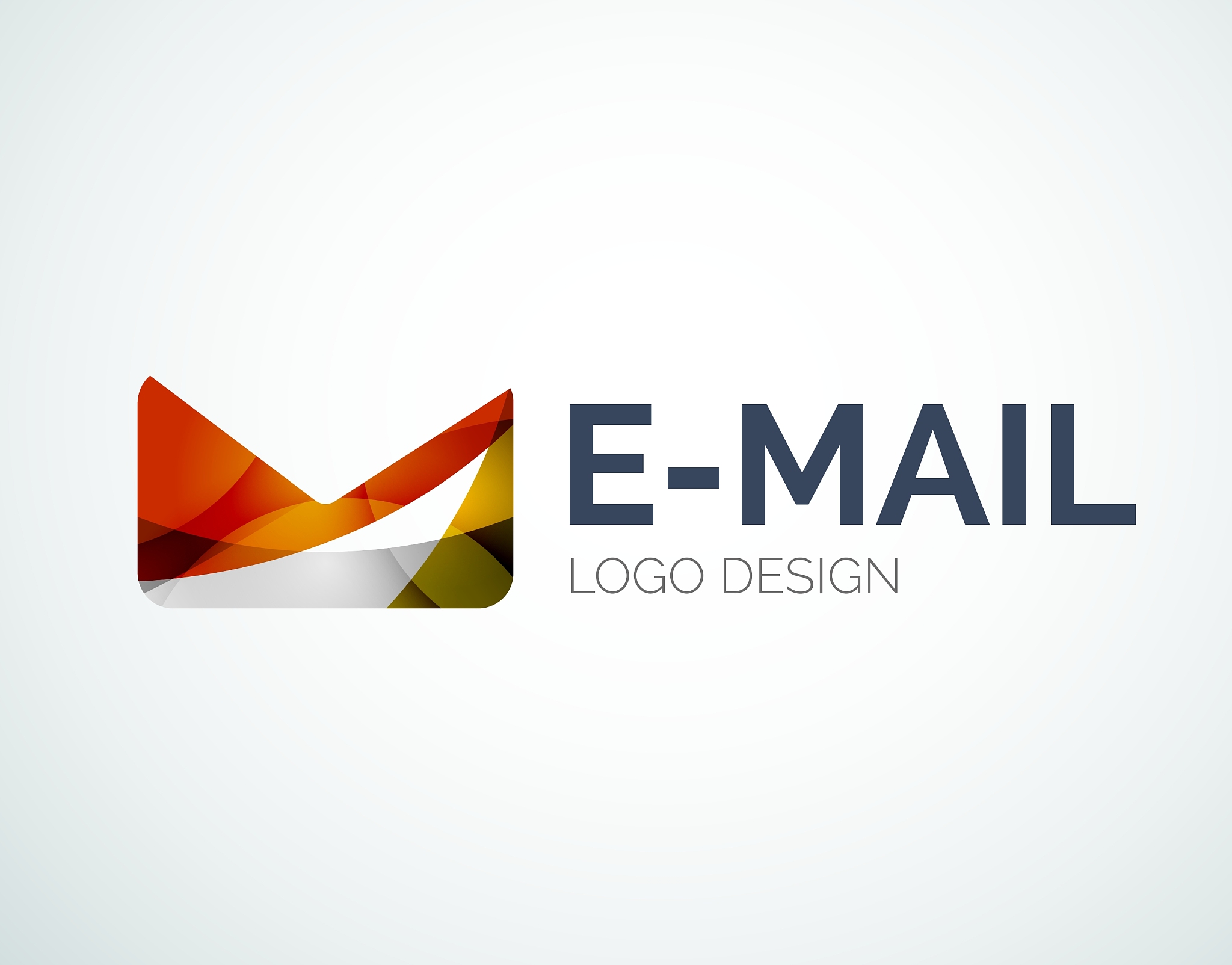 email logo design made of color pieces