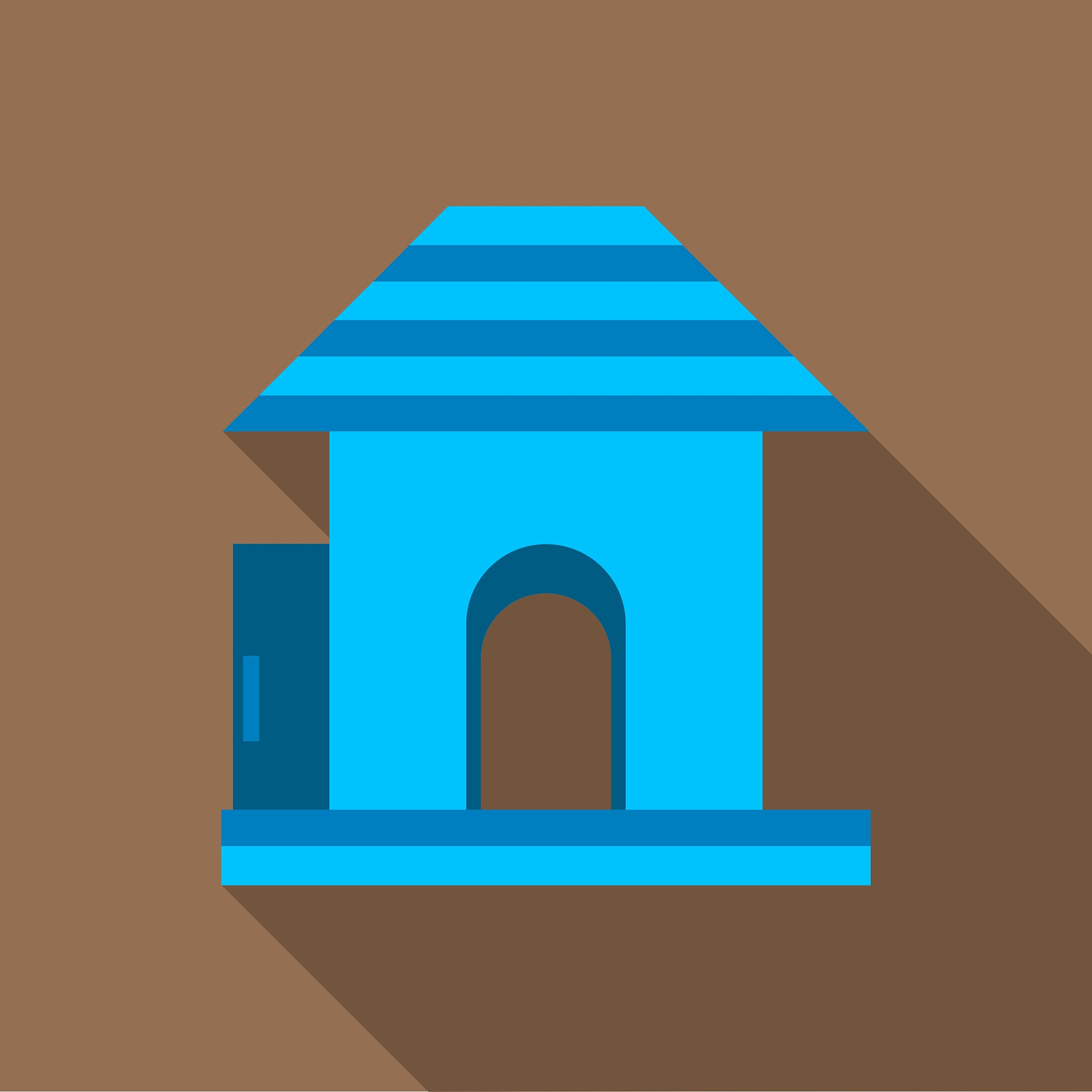 kids playground house icon flat style