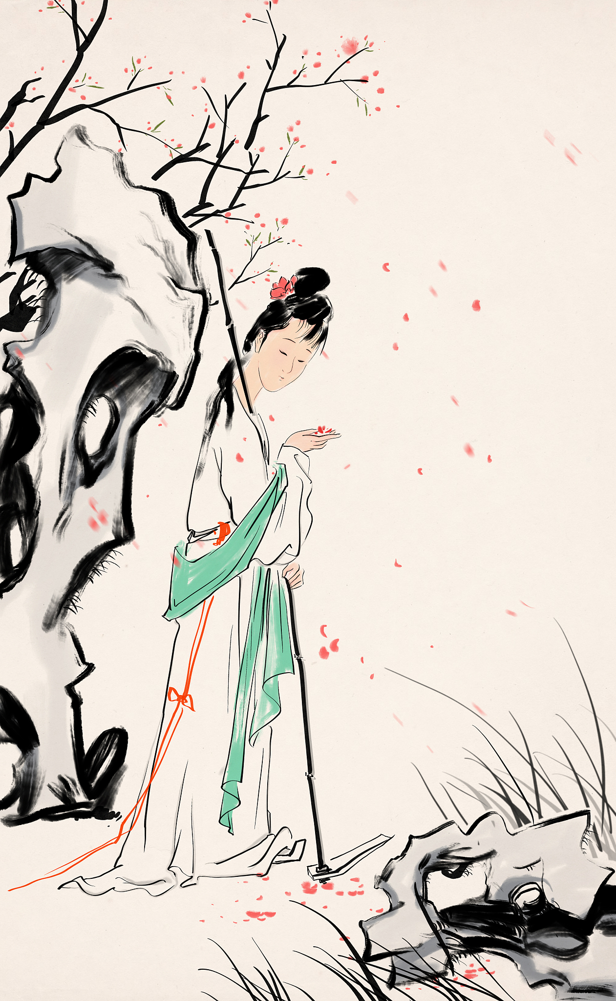水墨国画古典诗词人物插图