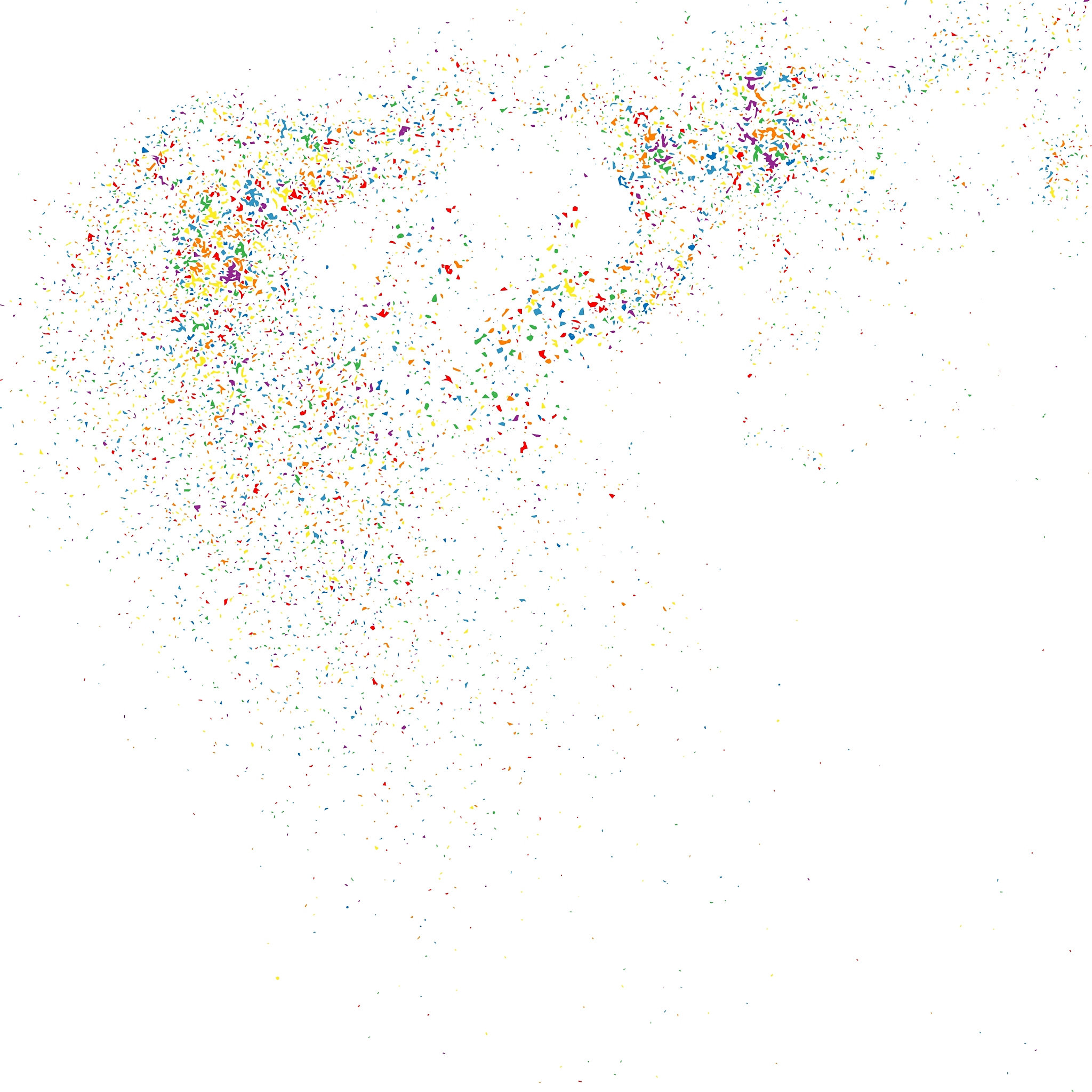 confetti on a white square