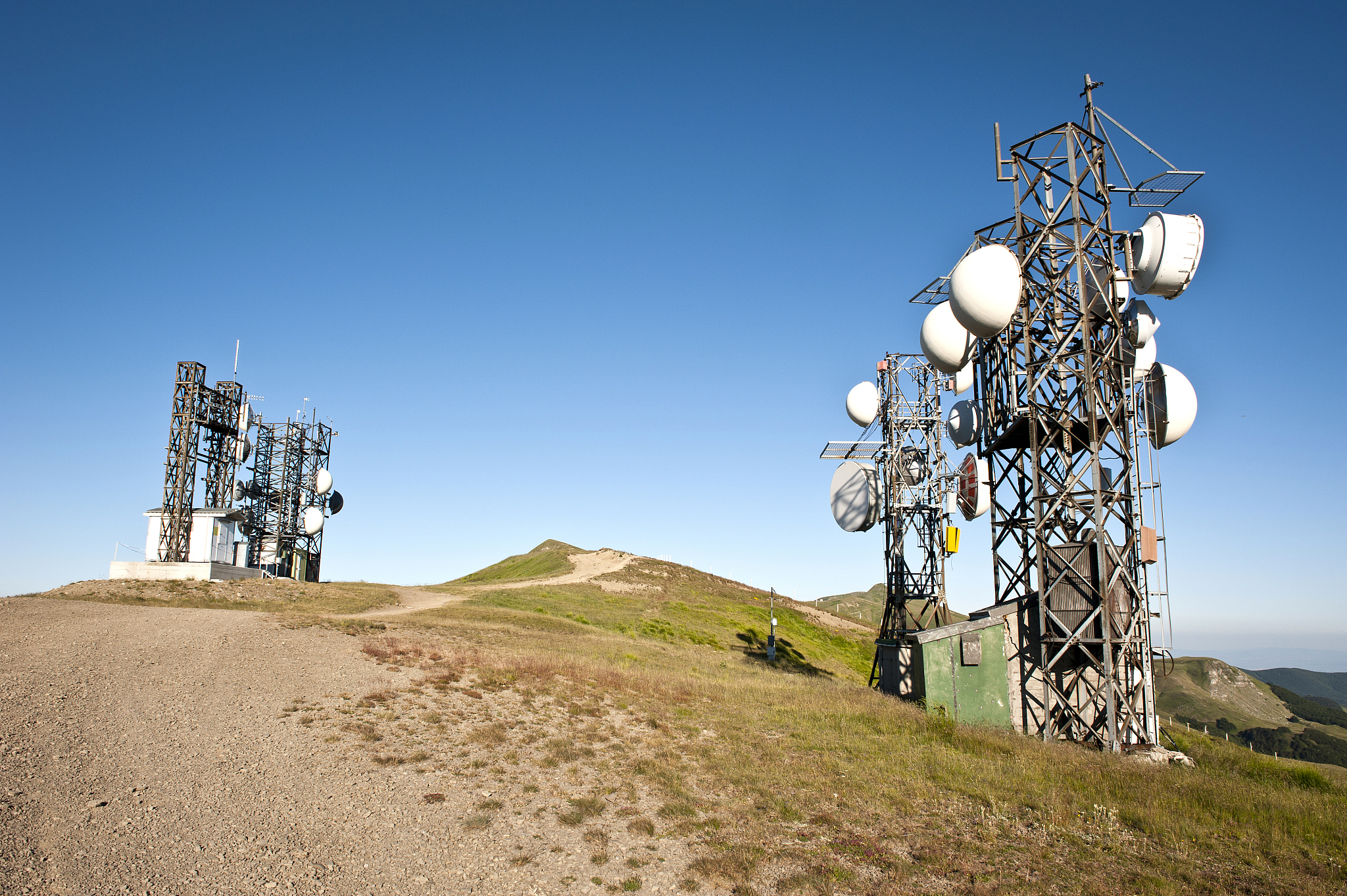telecommunication broadcasting station on top of mountain