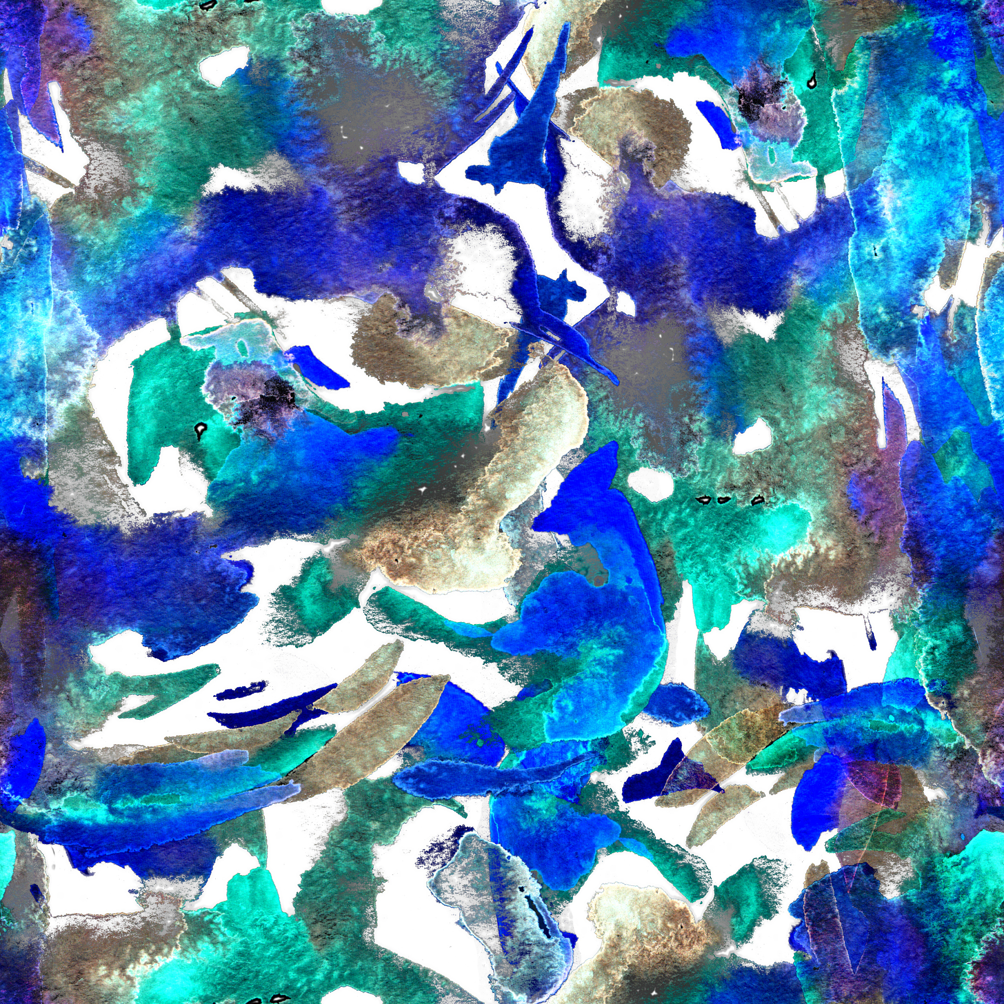 水彩画,四方连续纹样,自然,式样,无人,蓝色,绘画插