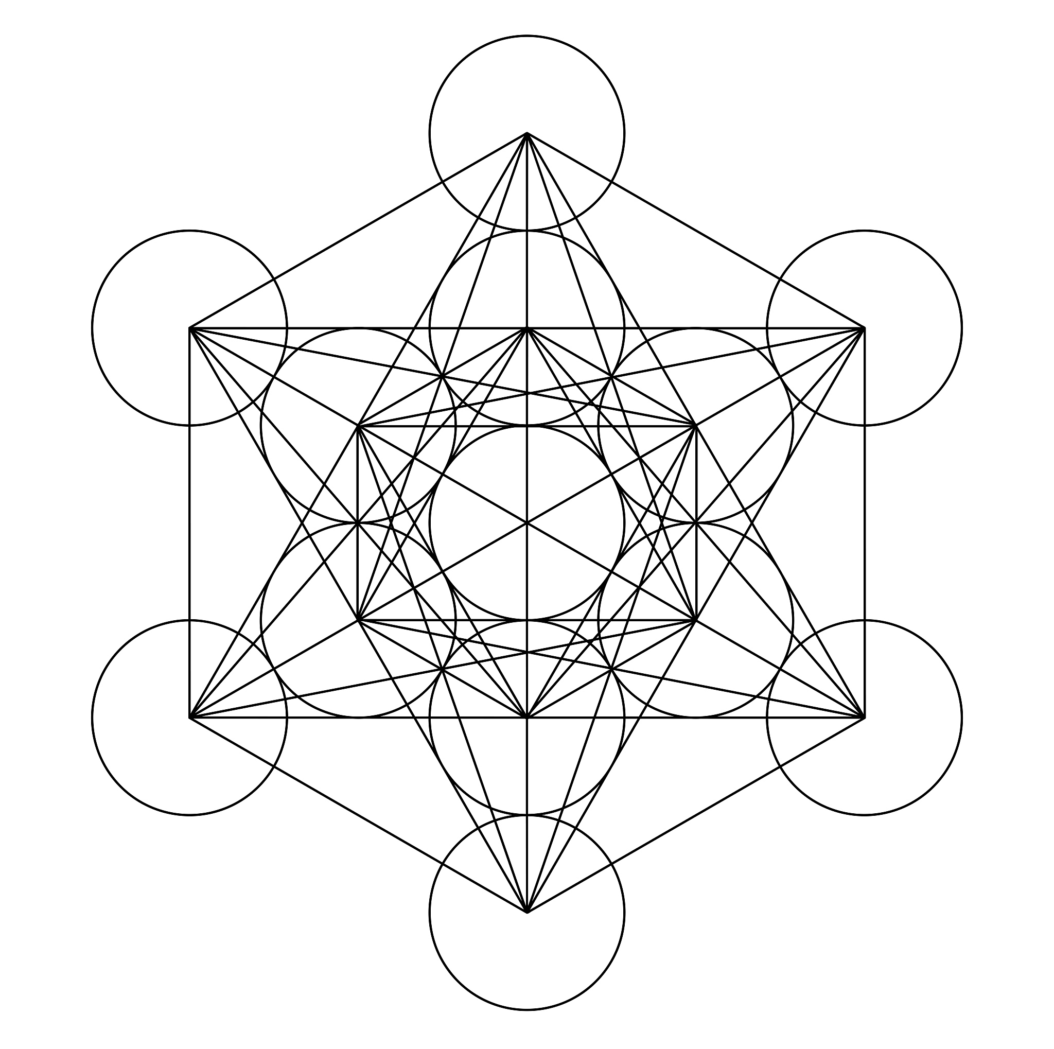 metatron cube geometry holy gold copper platonic