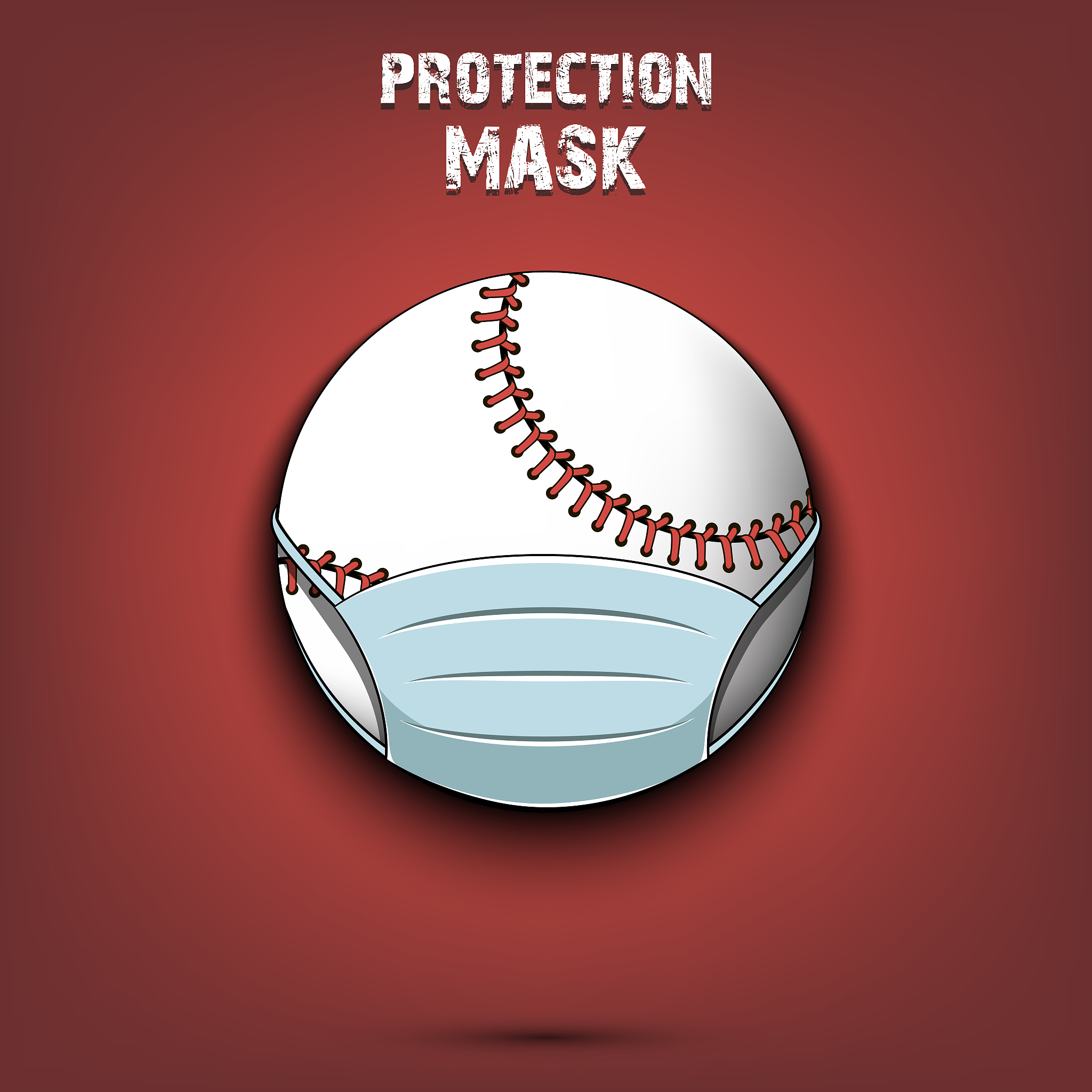 baseball ball with a protection mask