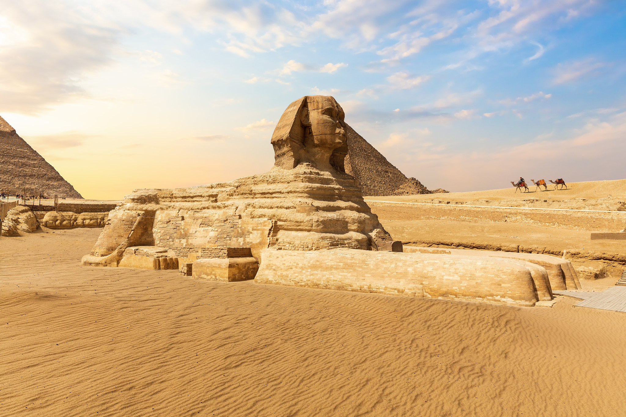 the great sphinx near the pyramids of giza, egypt
