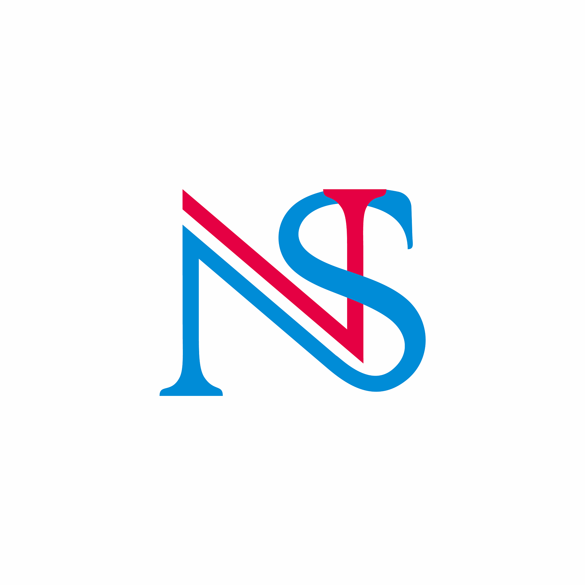 letter ns simple linked colorful symbol logo