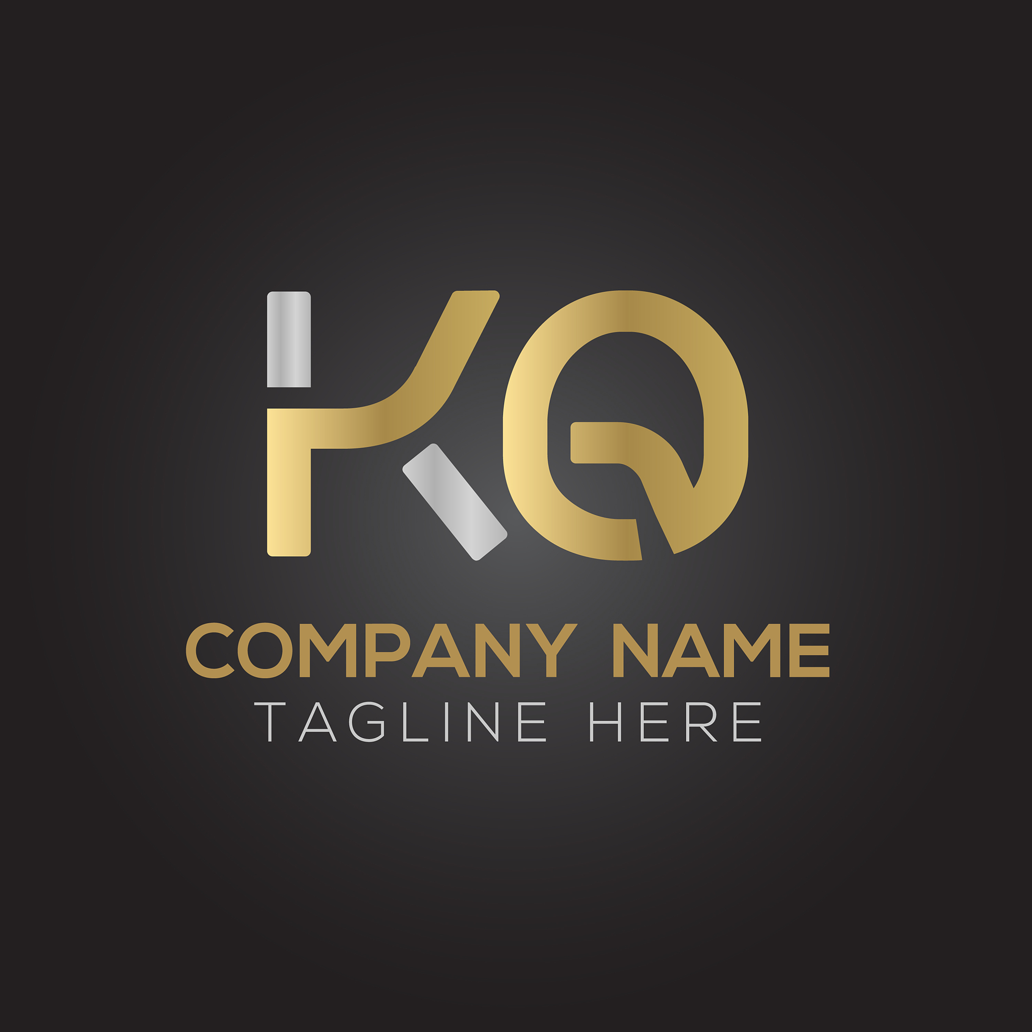 initial alphabet kq logo design template abstract