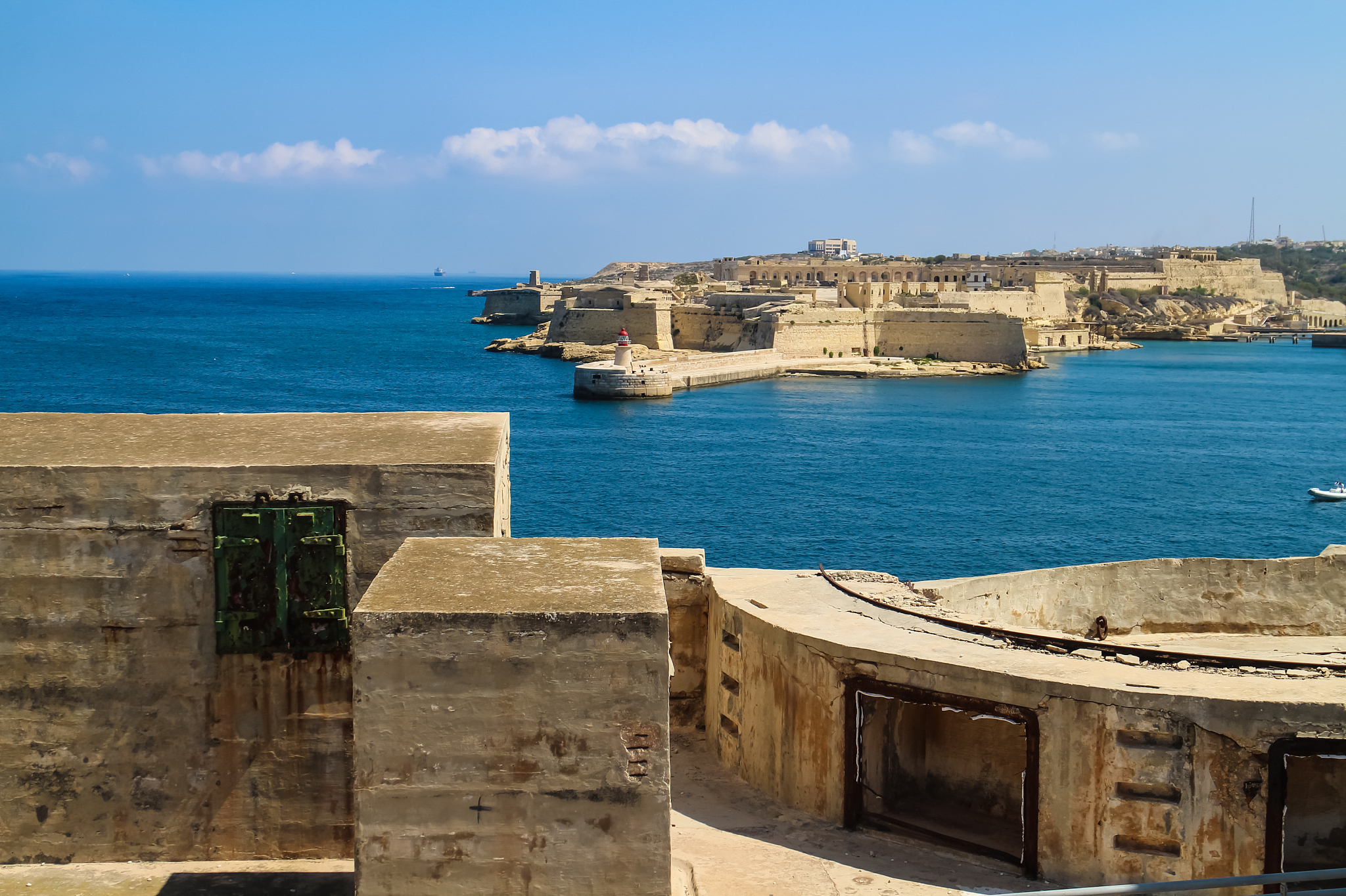 view from the fortifications of valletta, malta