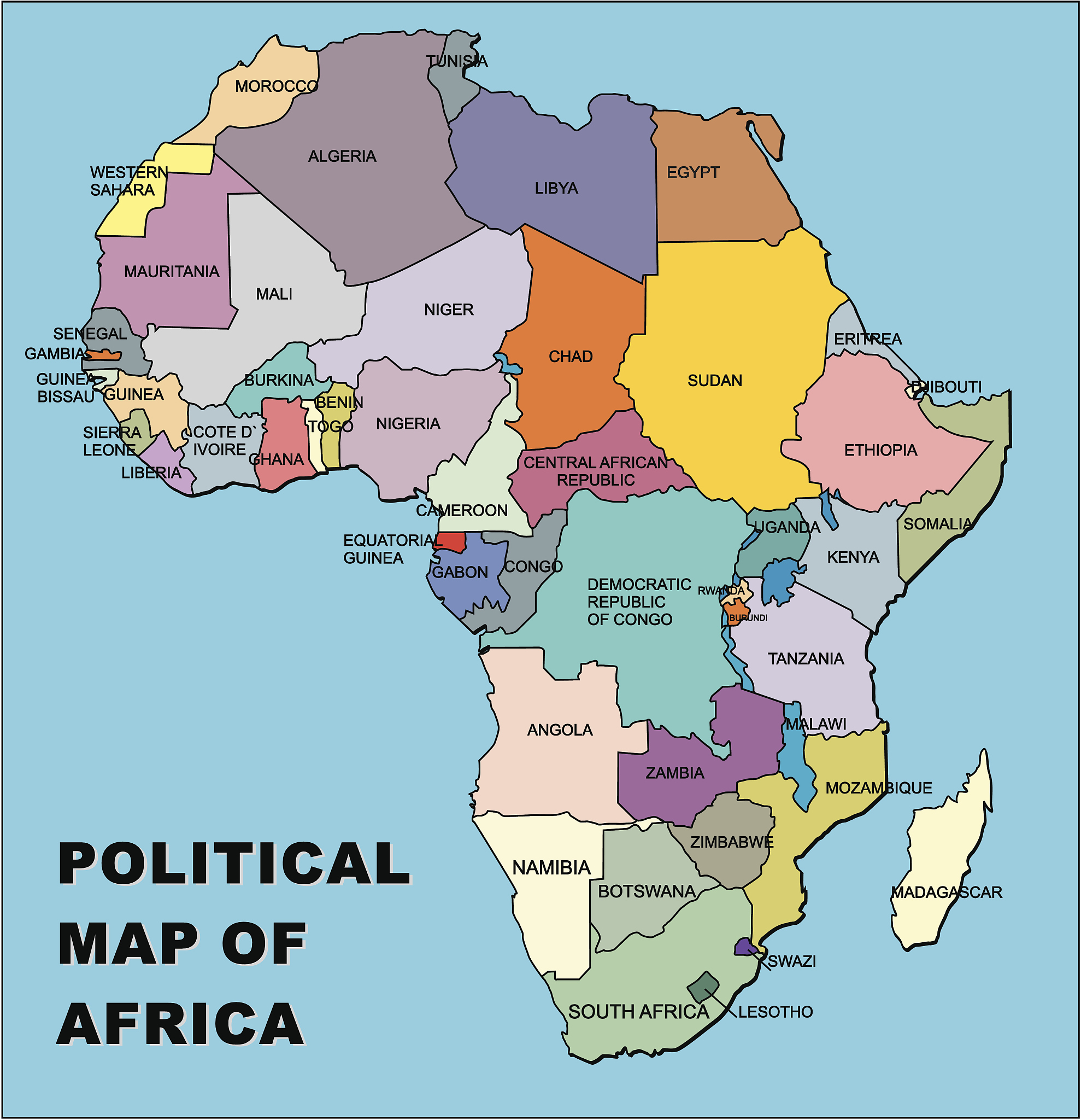 political map of africa in vector format