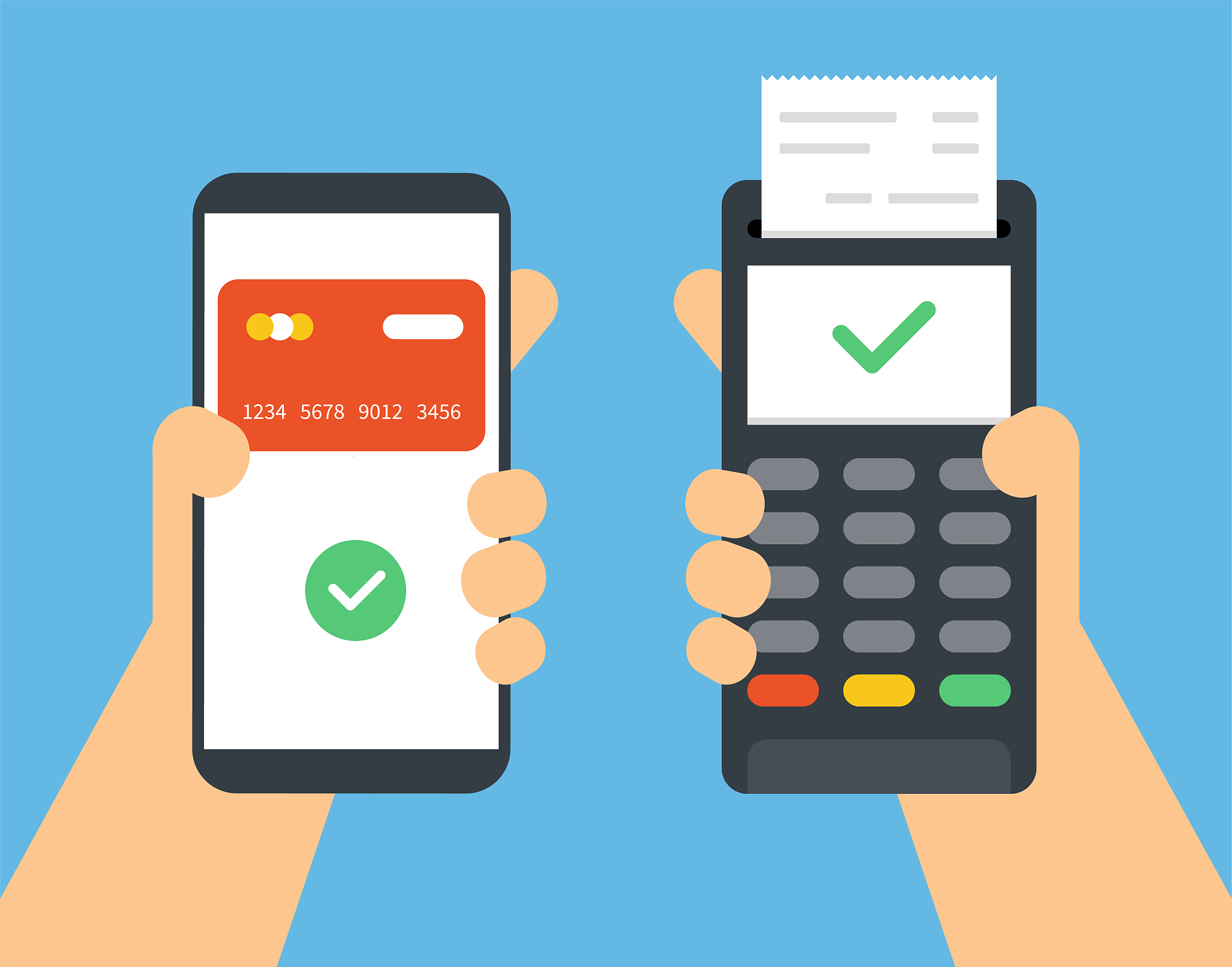 payment with terminal. mobile phone and terminal. bank transacti
