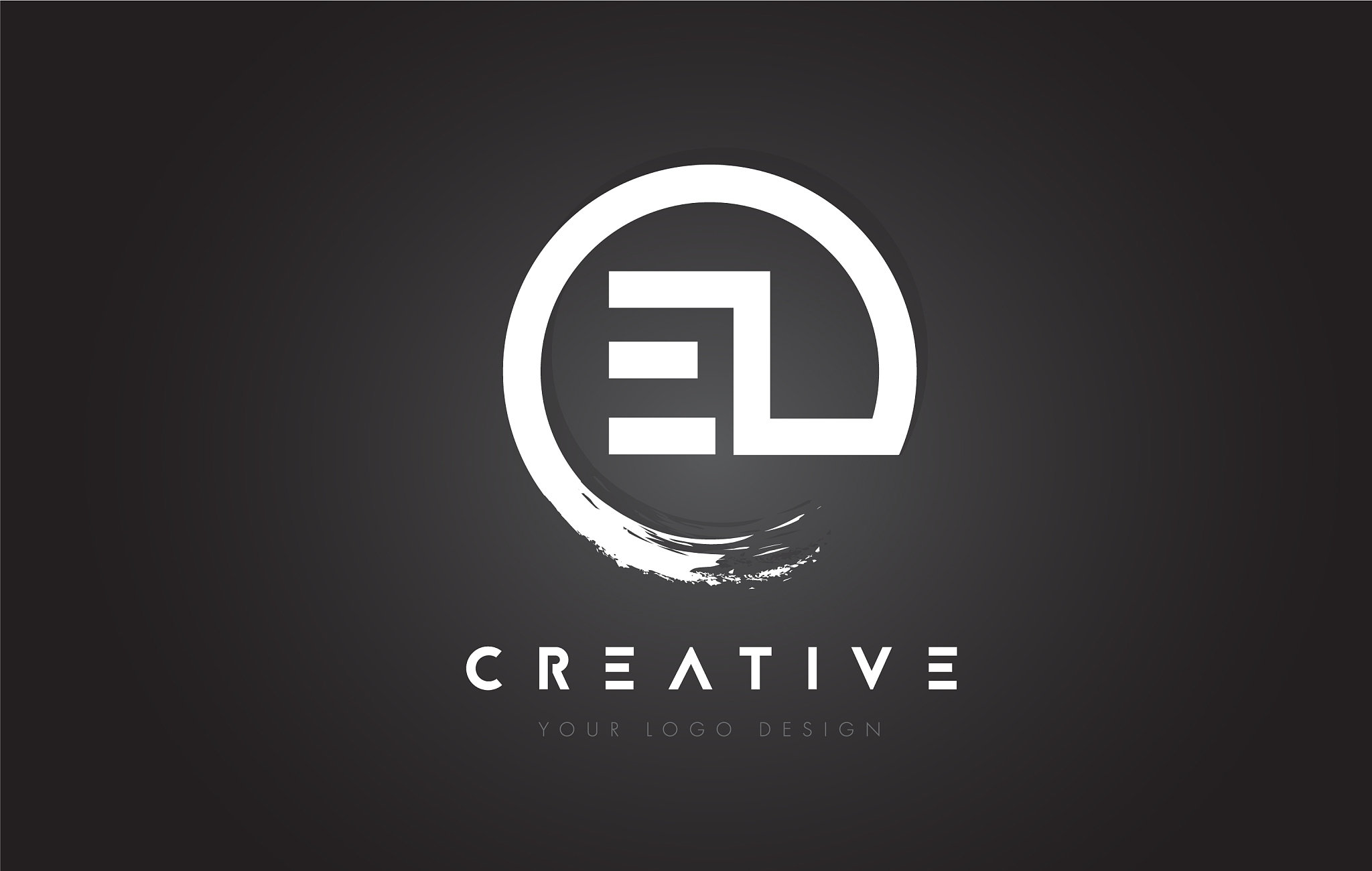 el circular letter logo with circle brush design