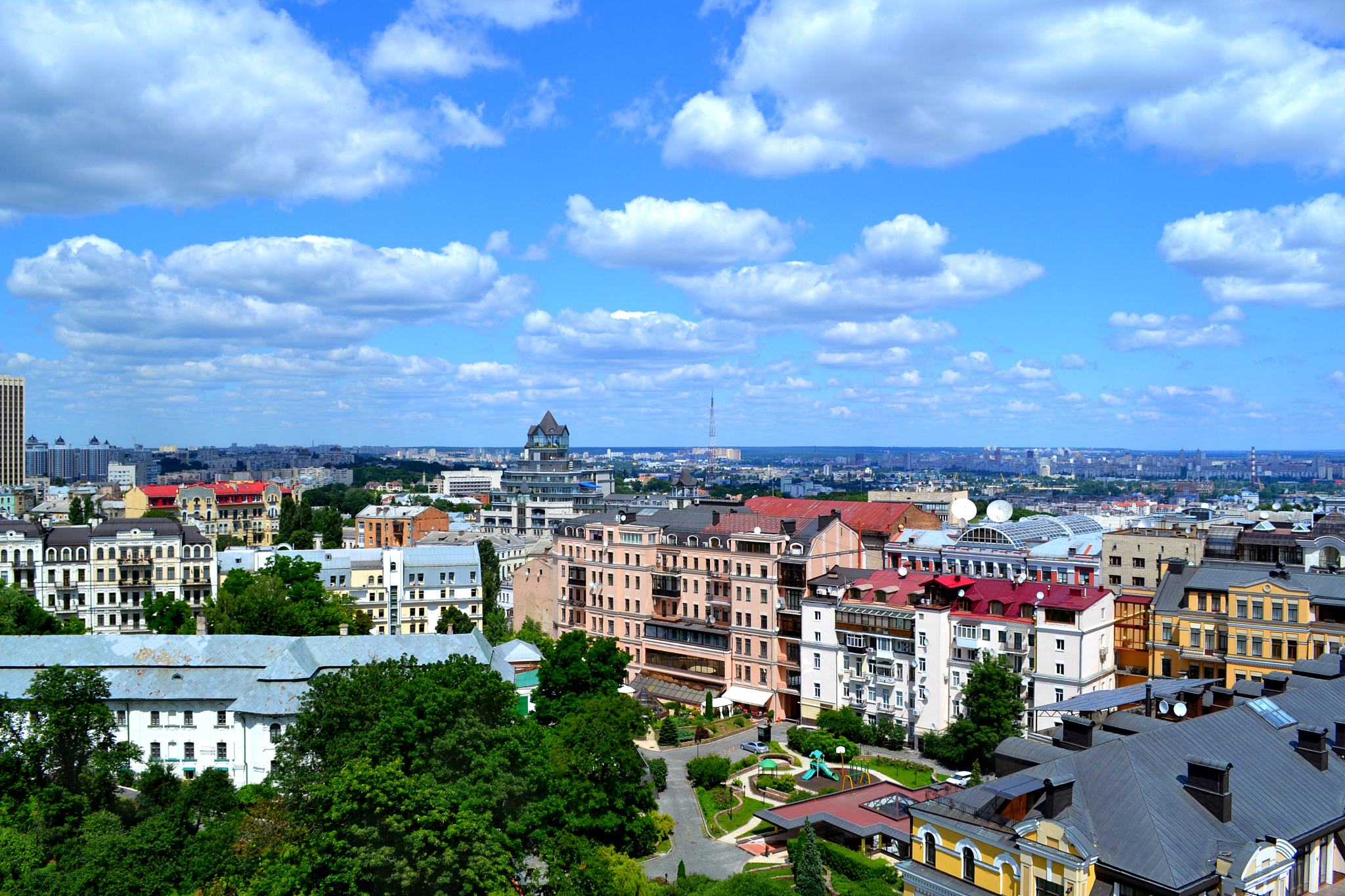 panoramic view of kyiv roofs