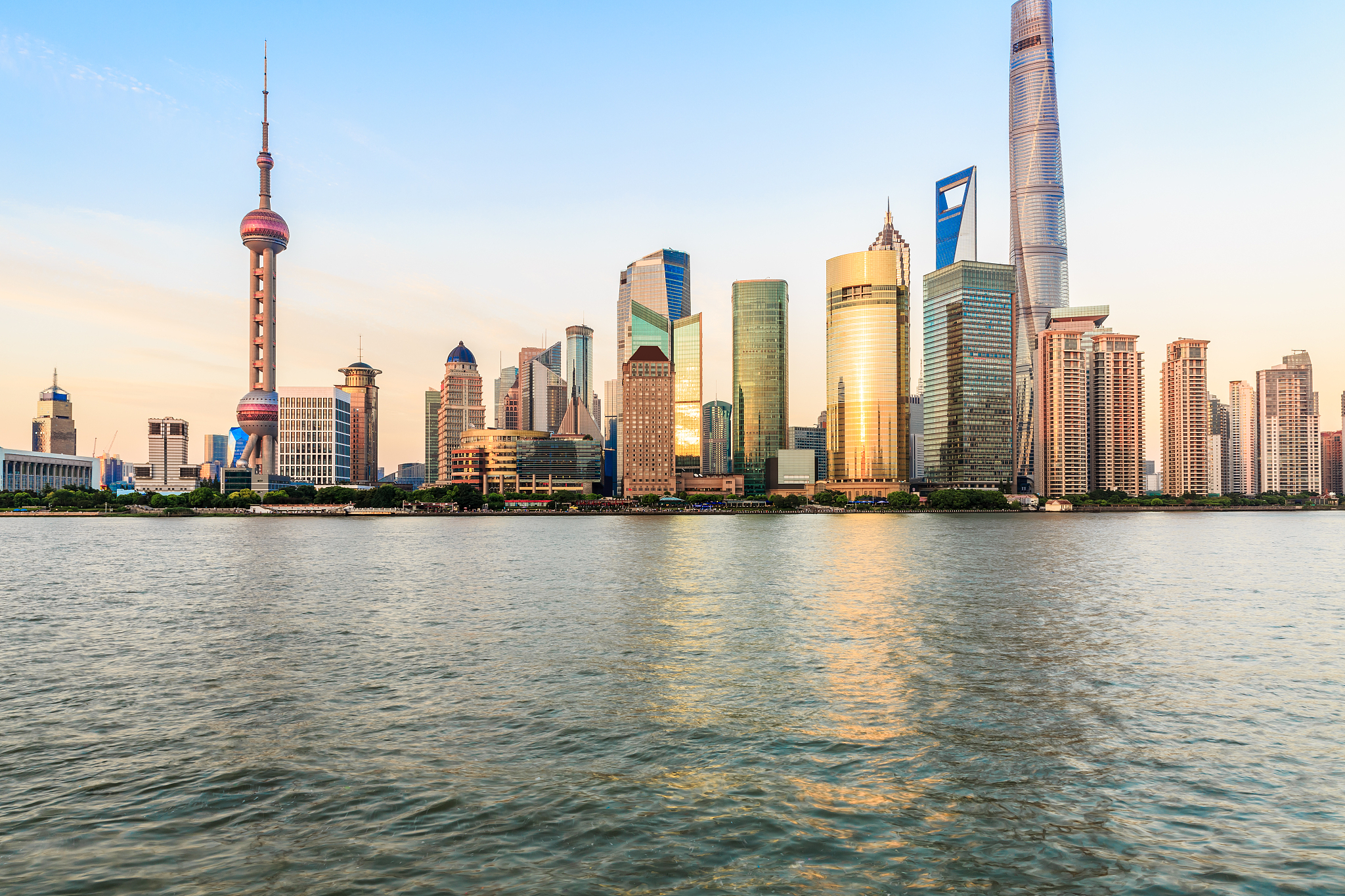 shanghai lujiazui modern city scenery at dusk
