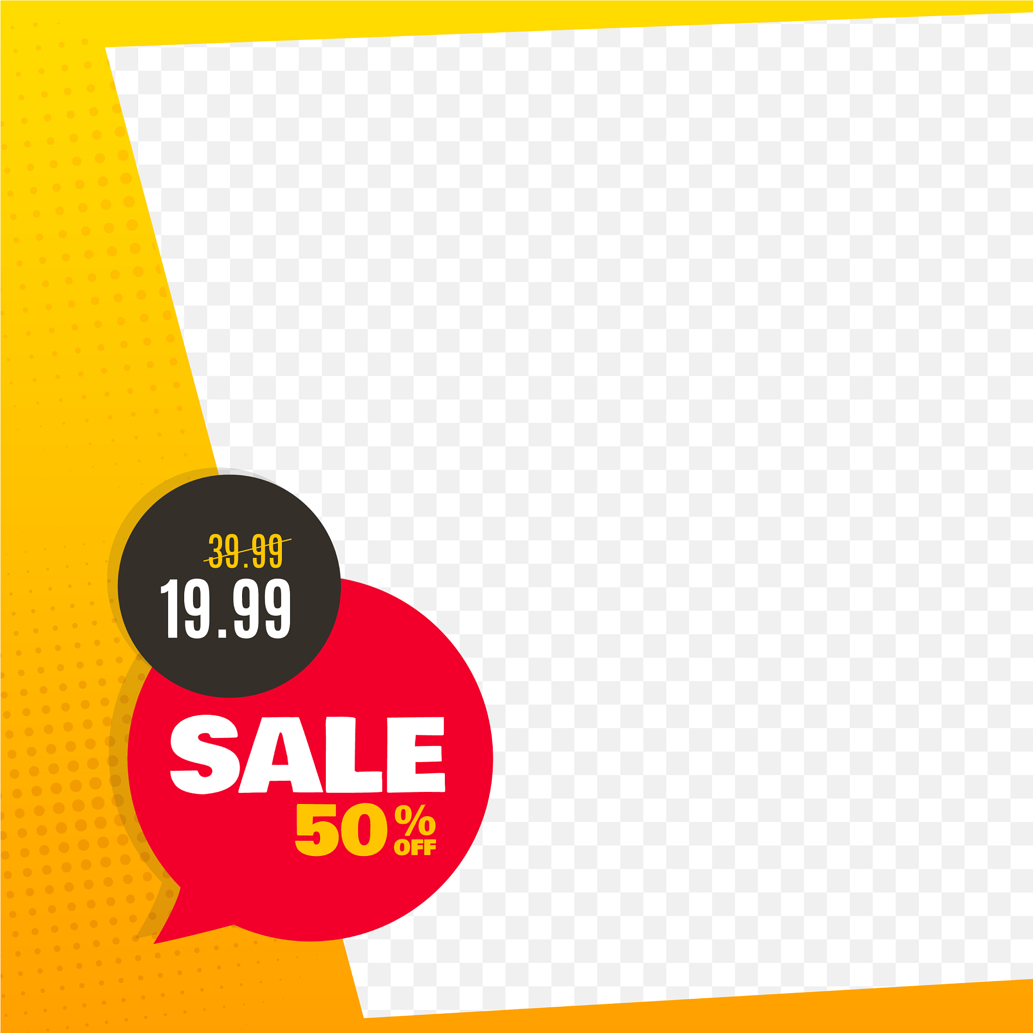 sale banner frame with price tag