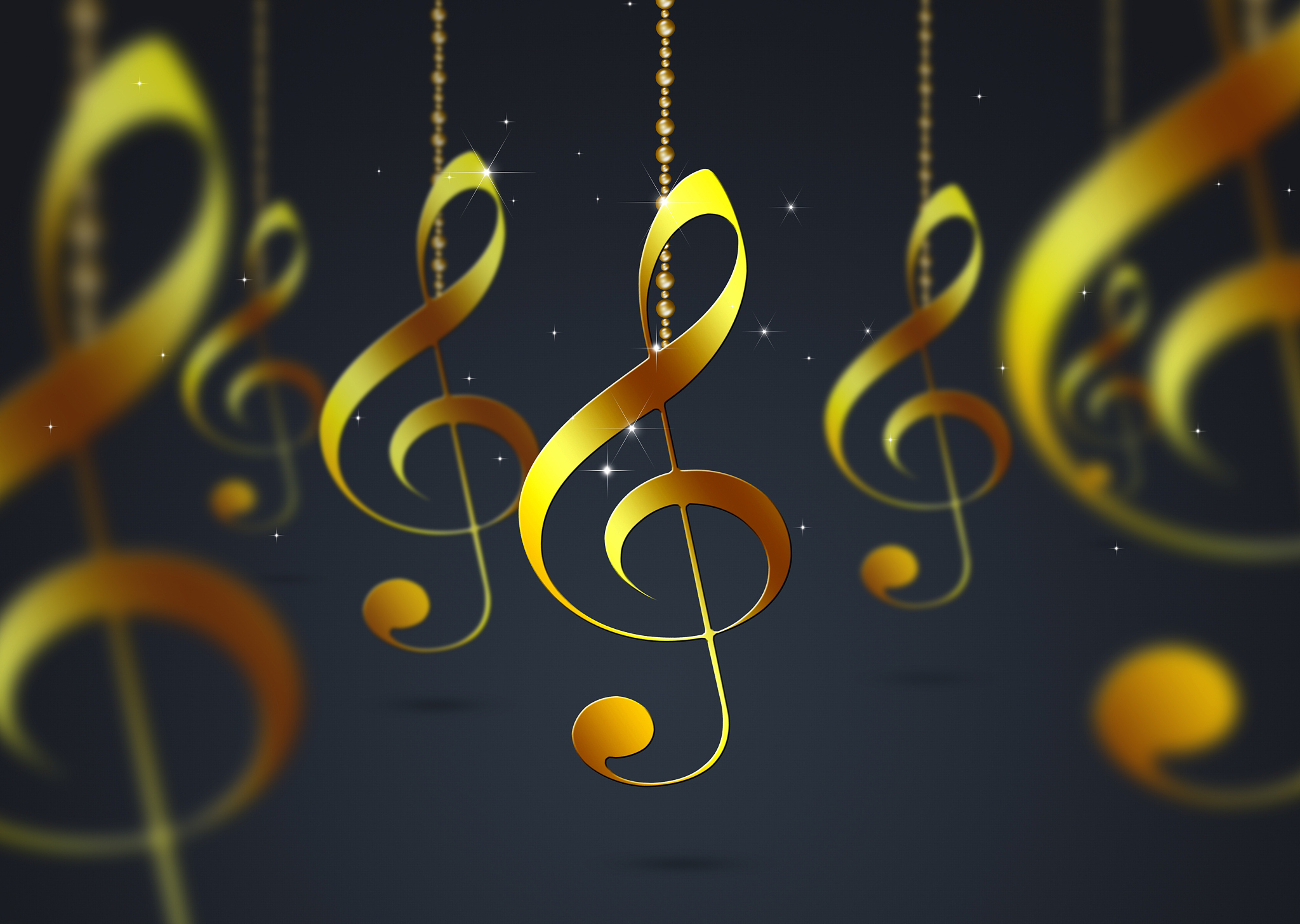 golden music notes