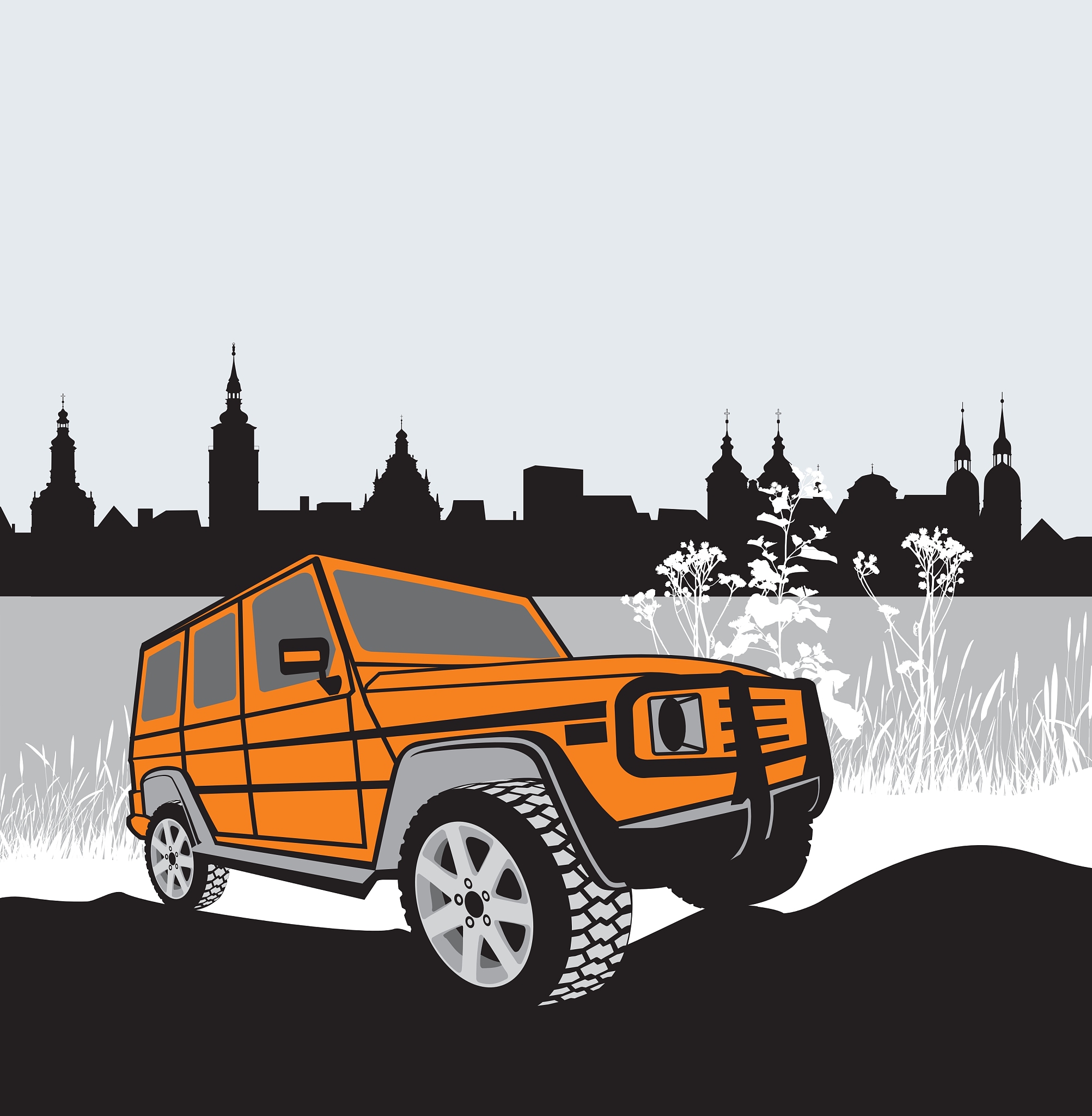 off road car in natur