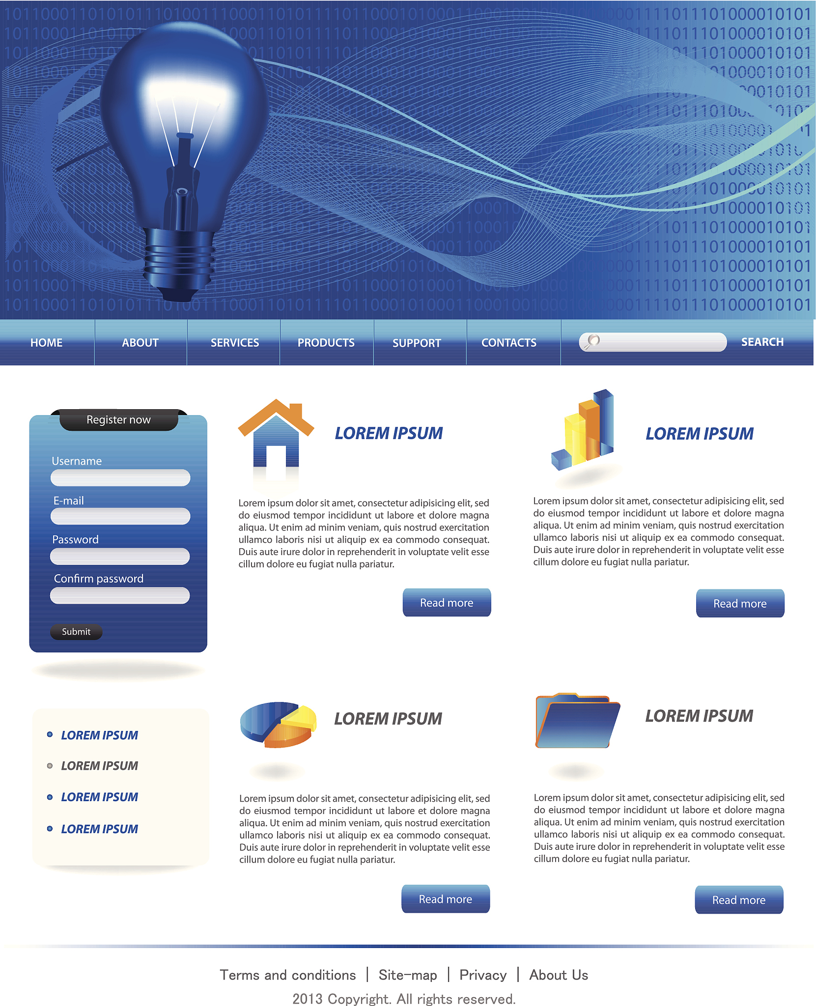 dark blue website templates
