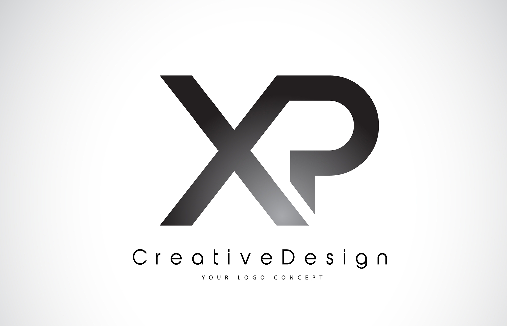 xp x p letter logo design creative icon modern