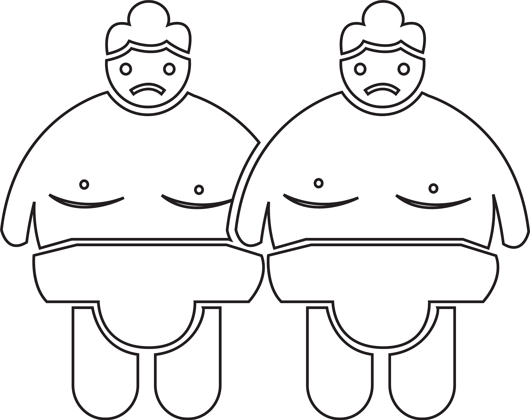 sumo wrestling people icon design