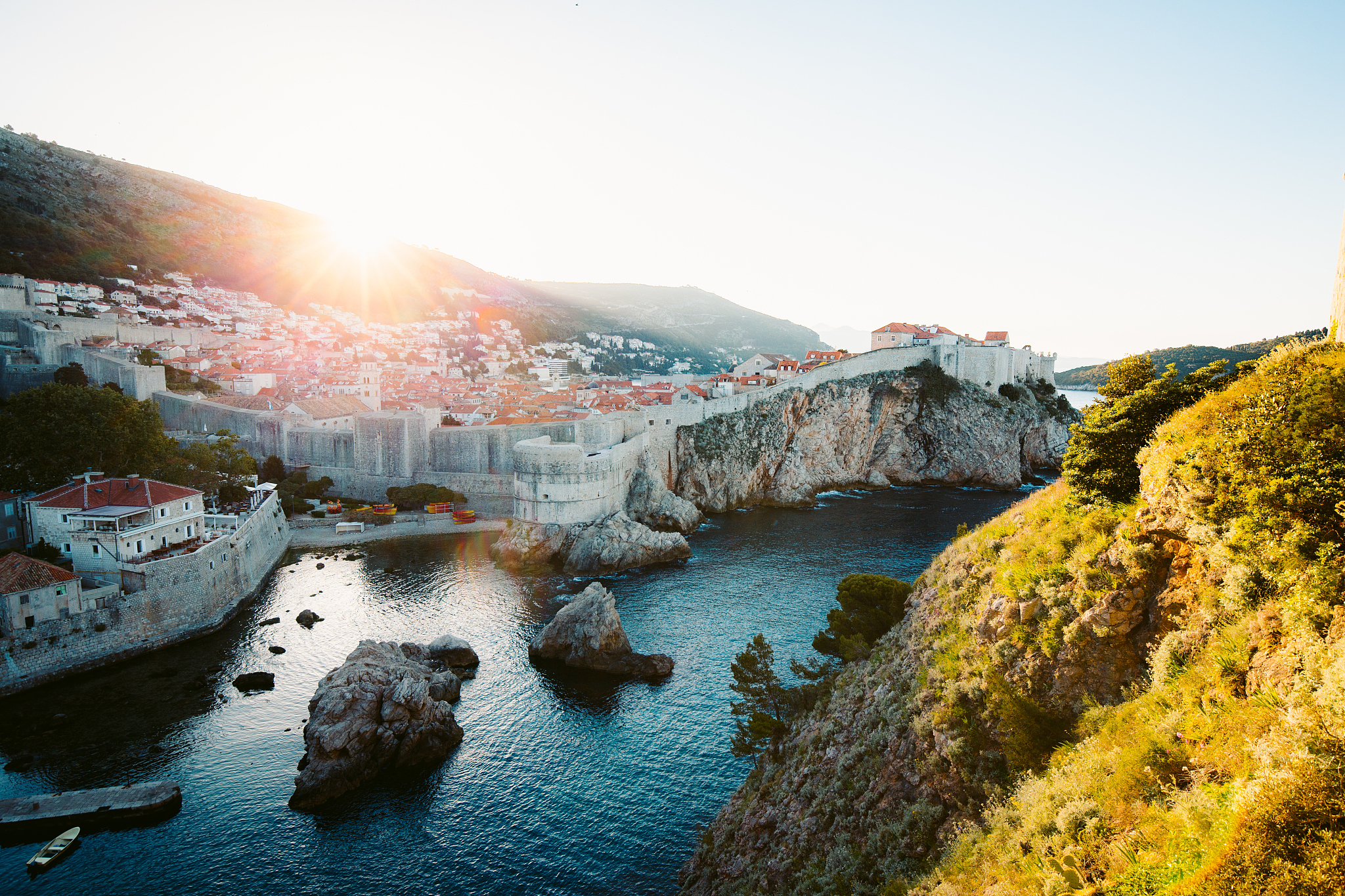 historic town of dubrovnik at sunrise, dalmatia, croatia