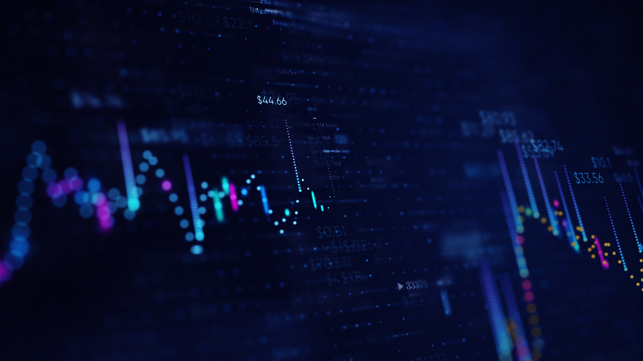 3d illustration of financial business chart with diagrams and st