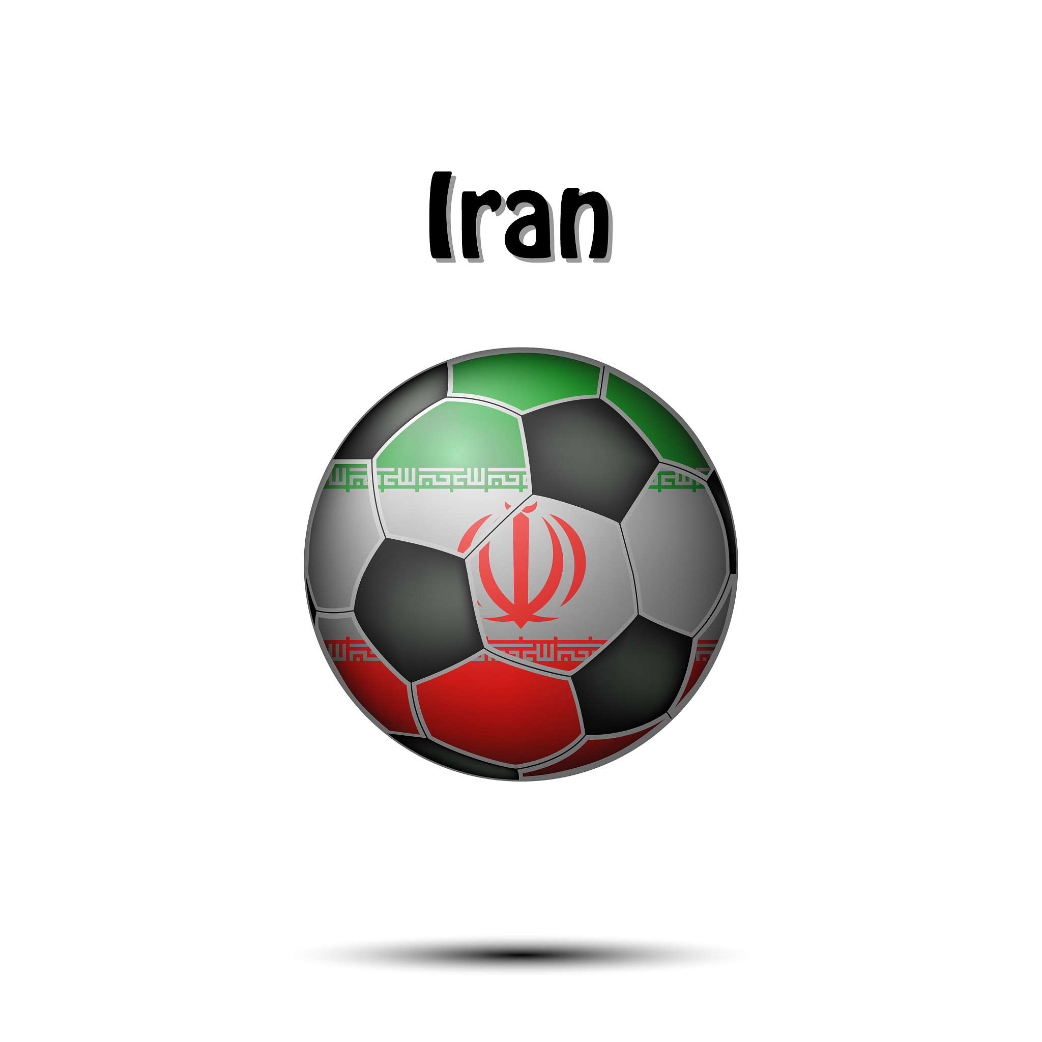flag of iran in the form of a soccer ball