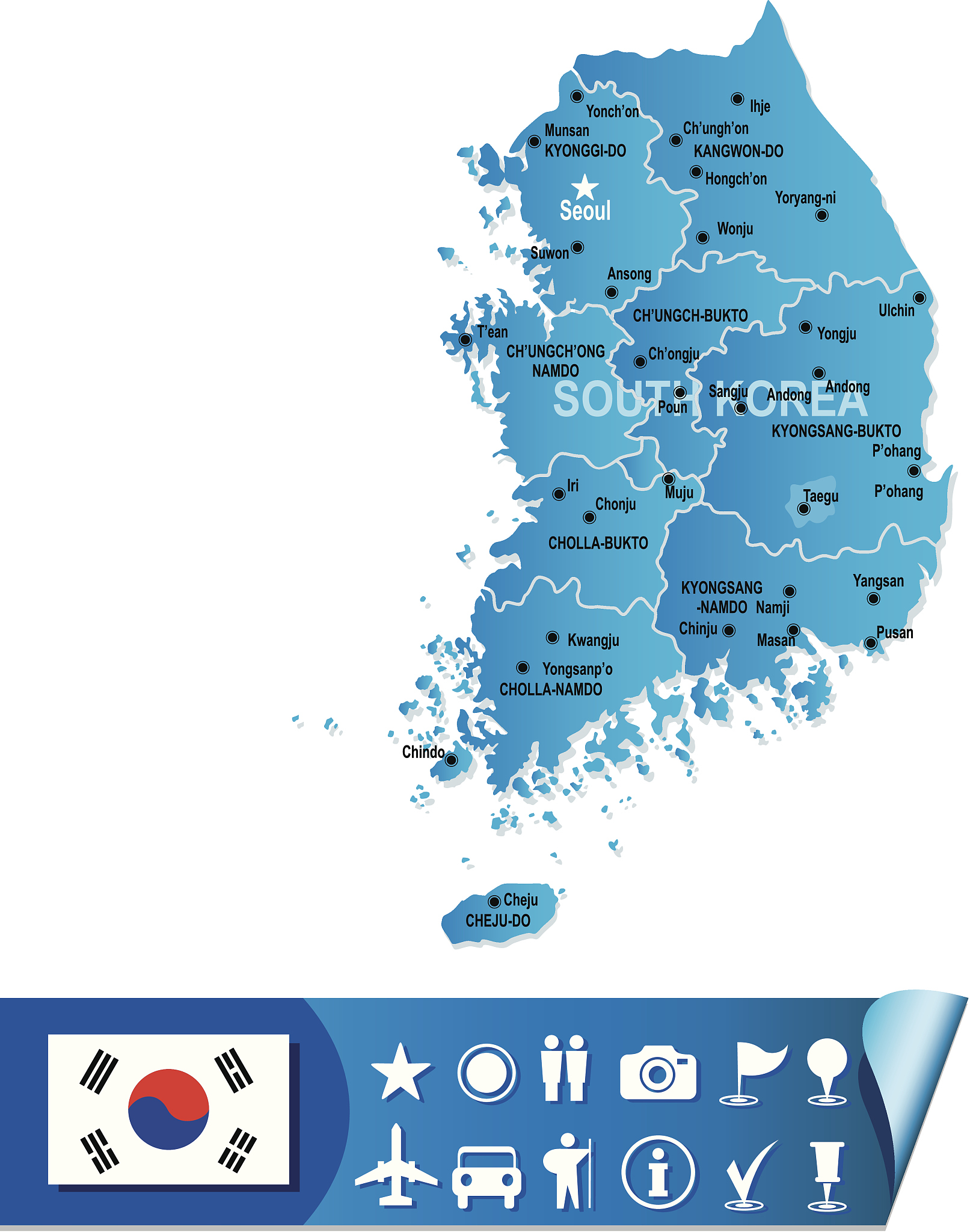 south korea  map