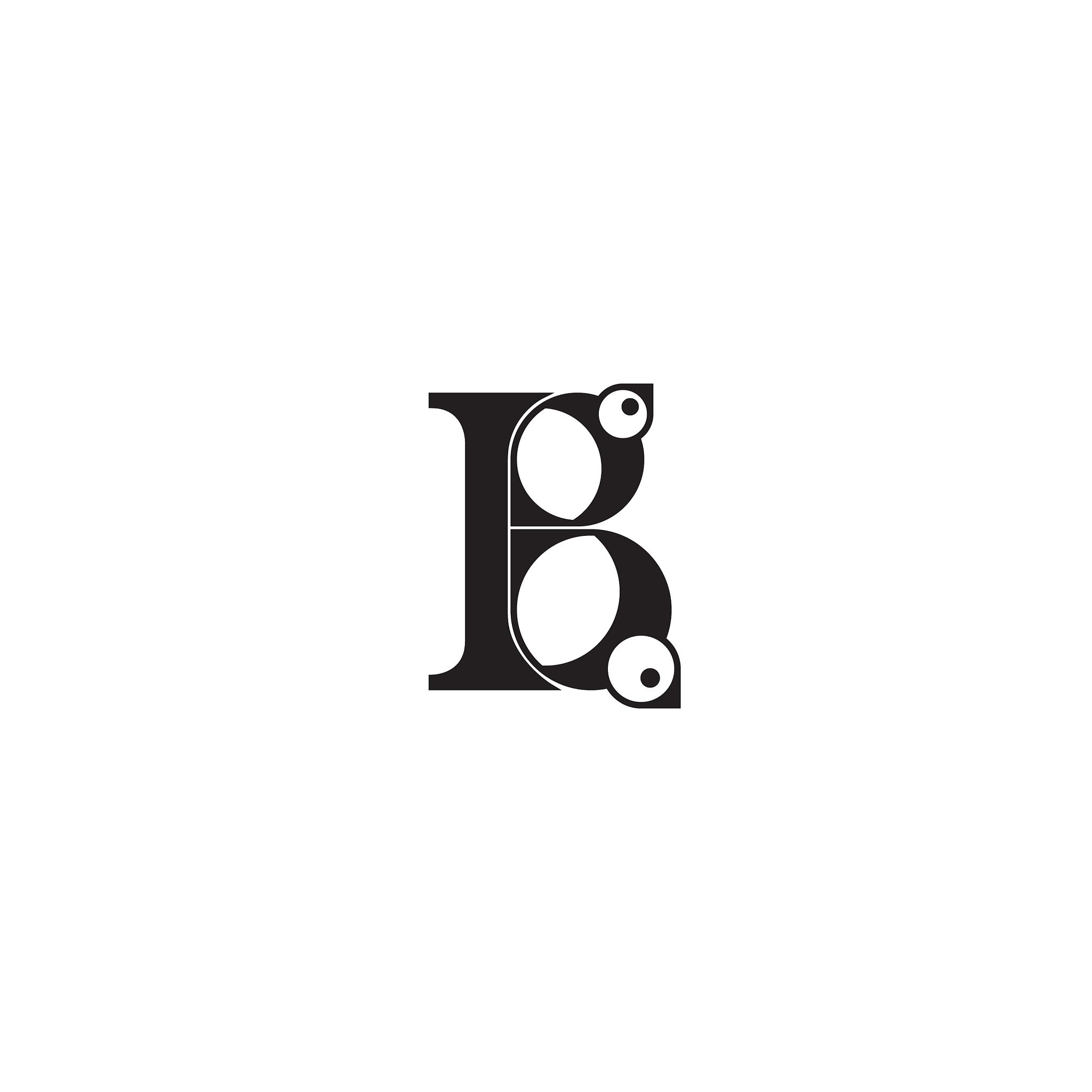 stylized letter b with birds