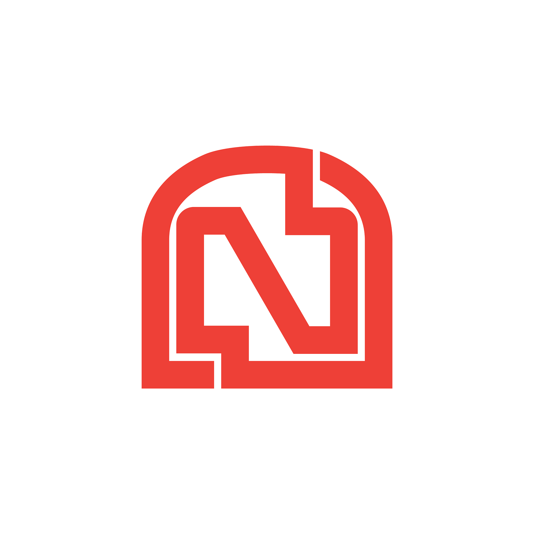 letter n simple geometric line logo