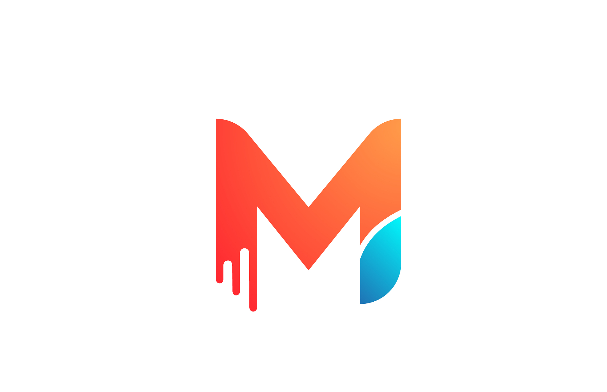 letter m in orange blue alphabet color for