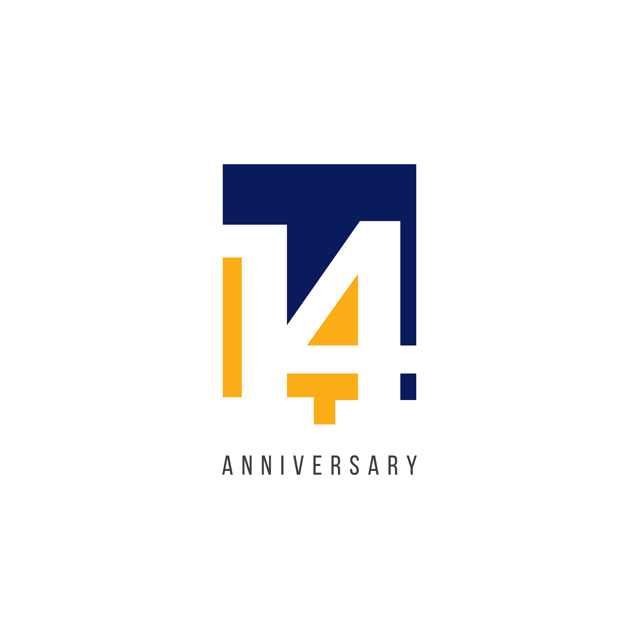 14 th anniversary celebration vector template design illustratio
