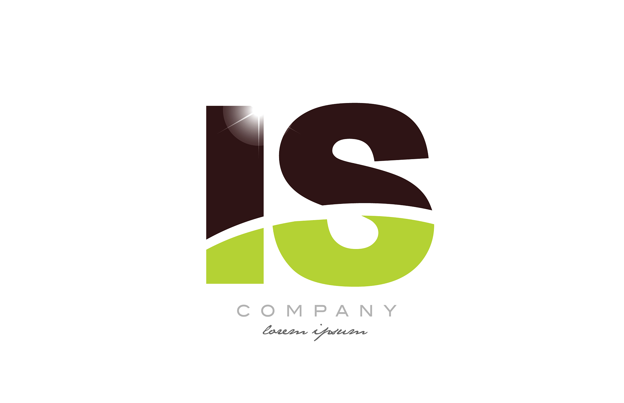 letter is i s alphabet combination in green and