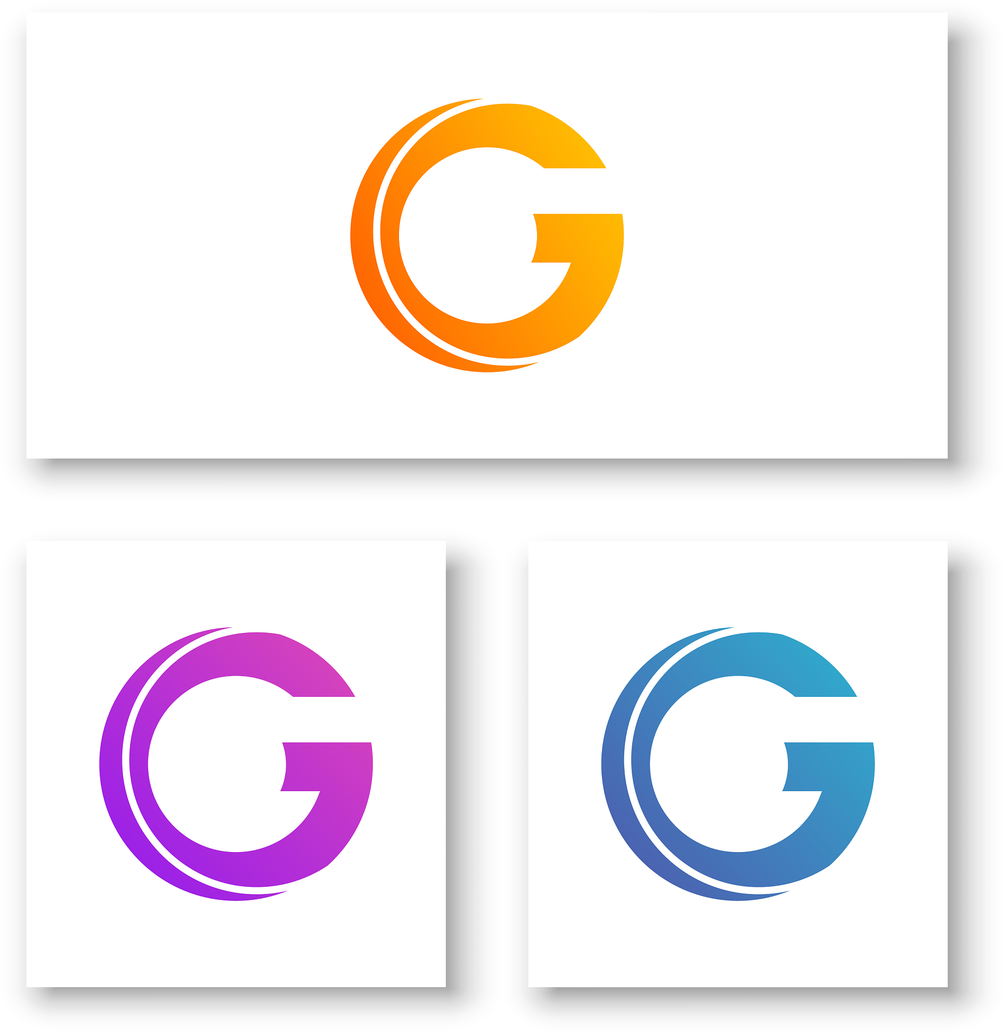 logo letters c and g with abstract shapes