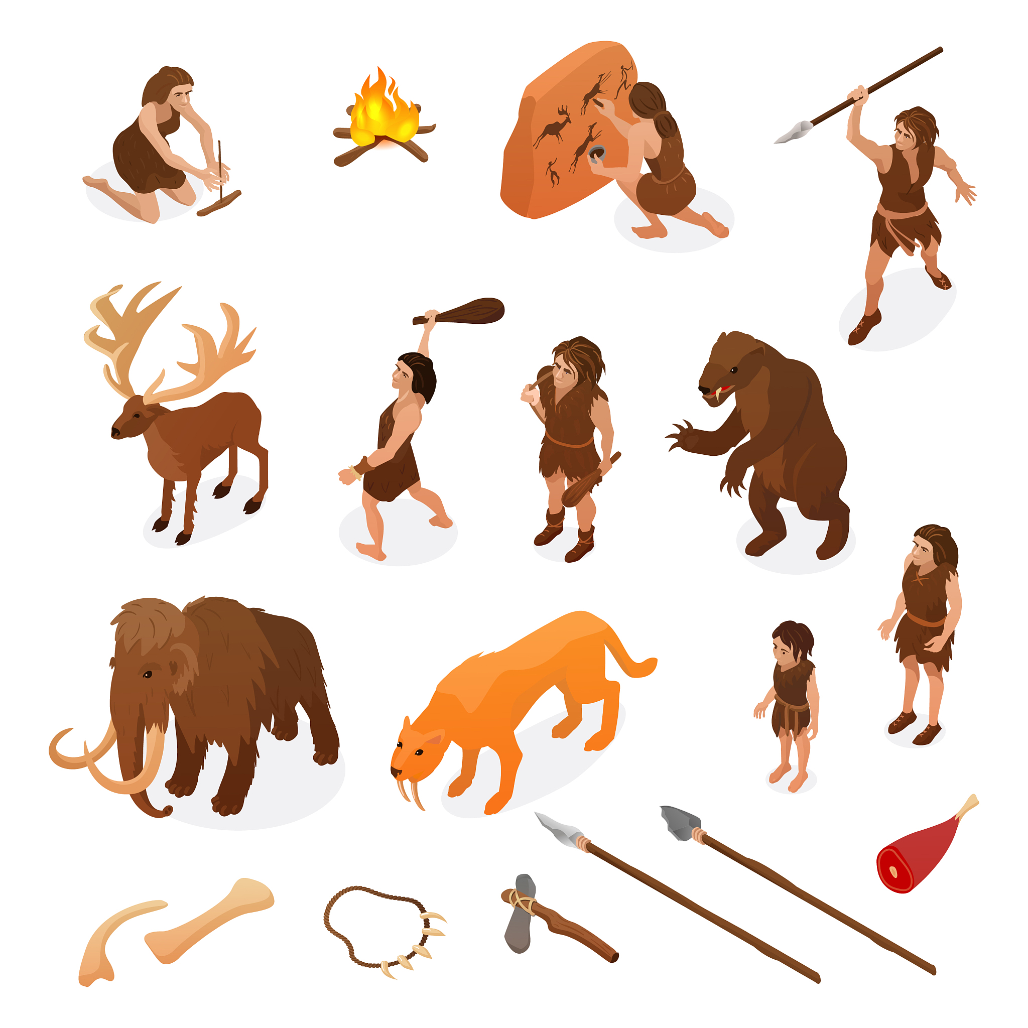 primitive people caveman set