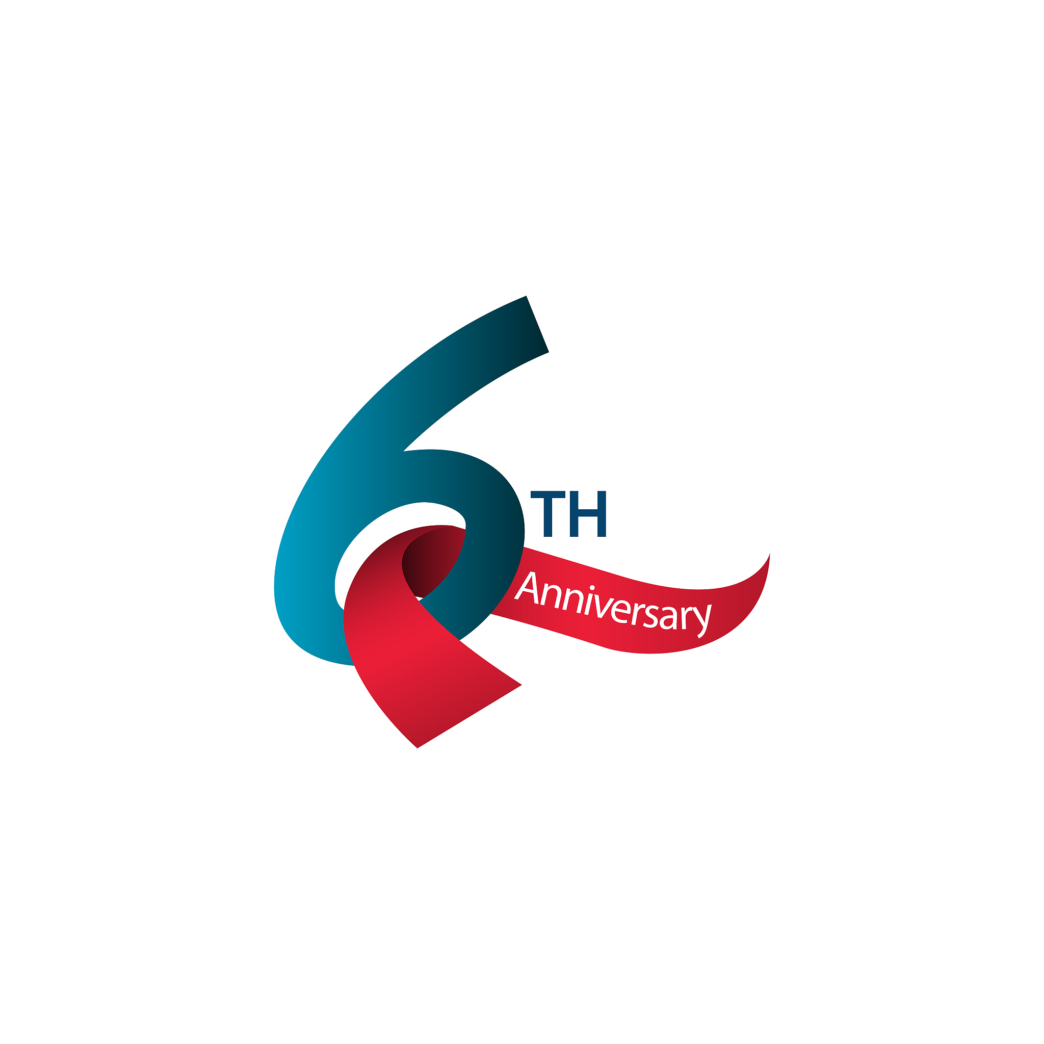 6 th anniversary vector template design illustration