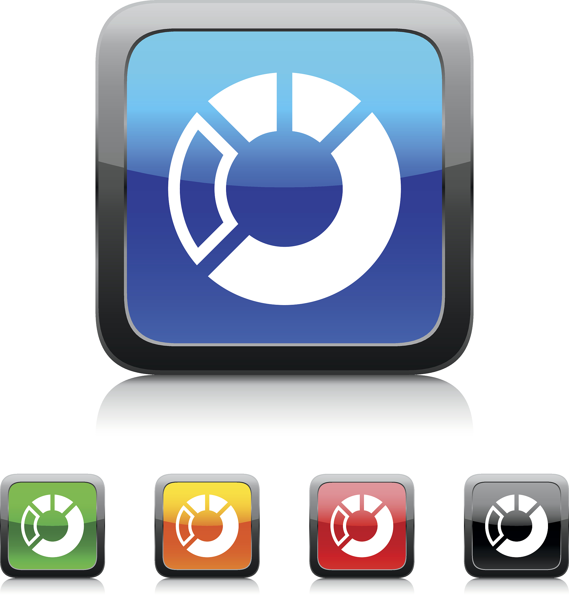 donut chart icon on color buttons.