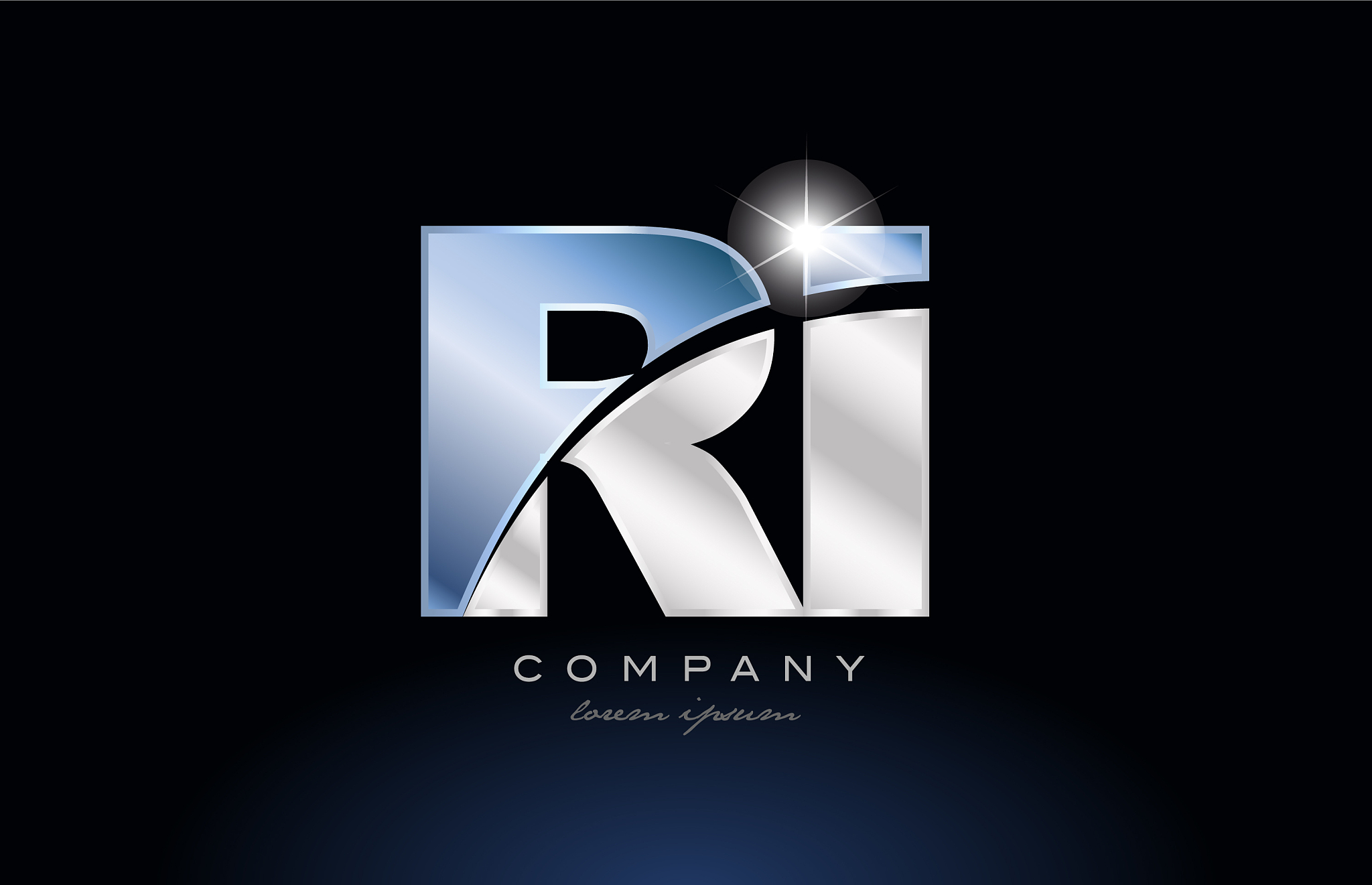 metal blue alphabet letter ri r i logo company